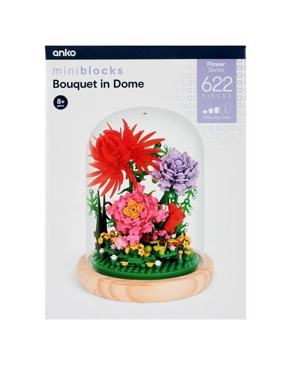 622 Piece Mini Blocks Flower Series: Bouquet in Dome
