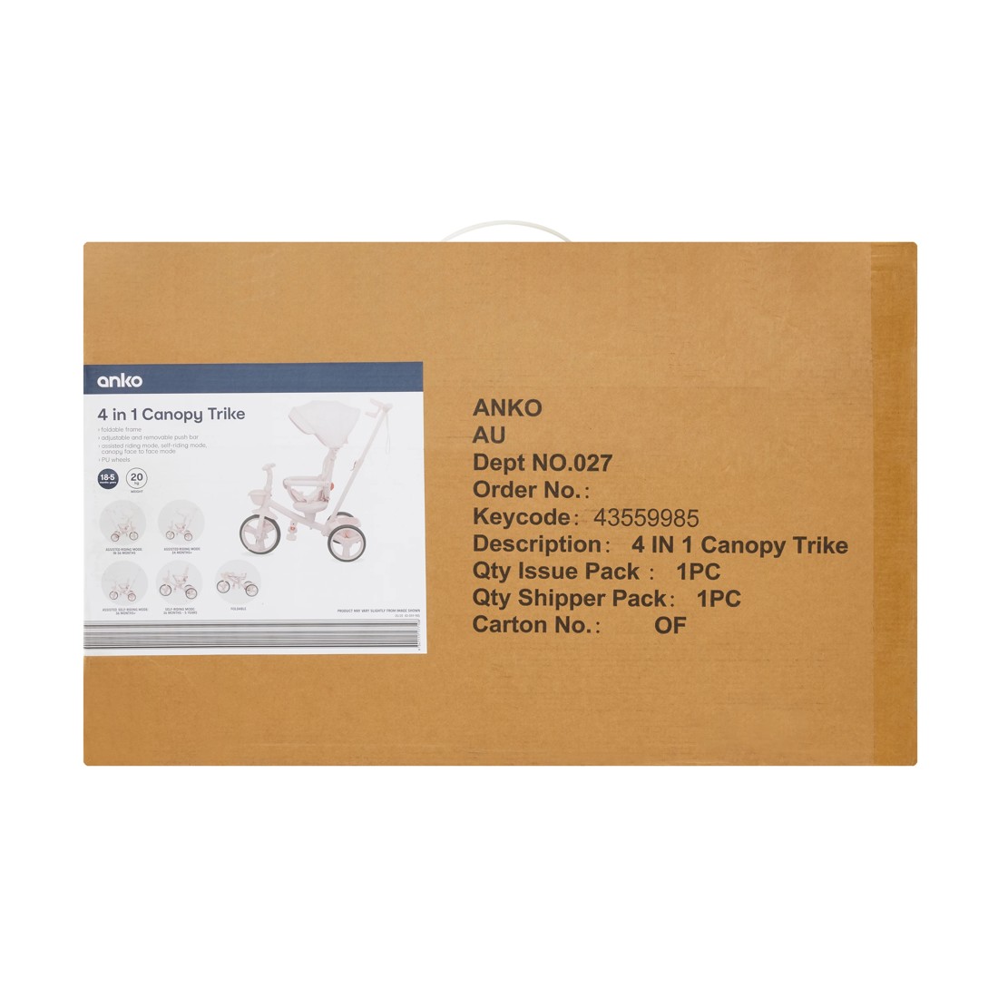 10 4 in 1 Canopy Trike - Pink, 10 of 10