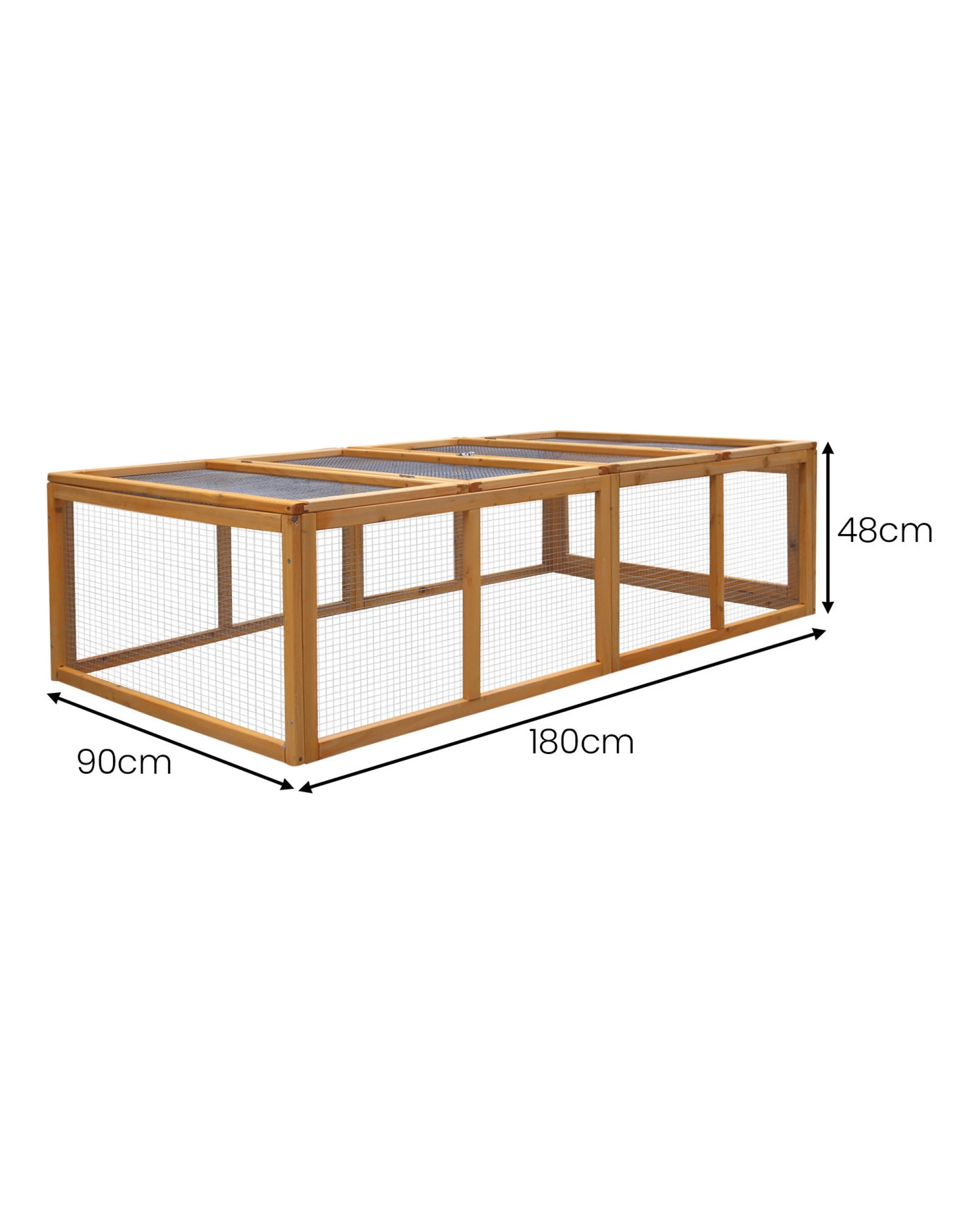 3 Furtastic Rectangular Wooden Chicken Coop and Rabbit Hutch - Brown, 3 of 6
