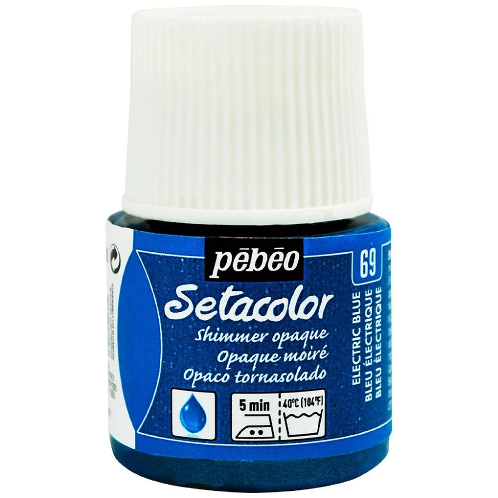 1 Pebeo Setacolor Fabric Paint 45mL Shiny Electric Blue, 1 of 2