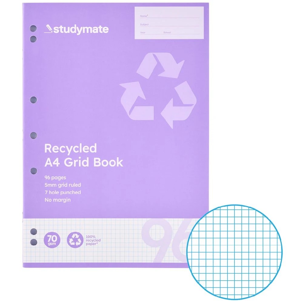 4 Studymate A4 70gsm 5mm Grid Book 96 Page, 4 of 4