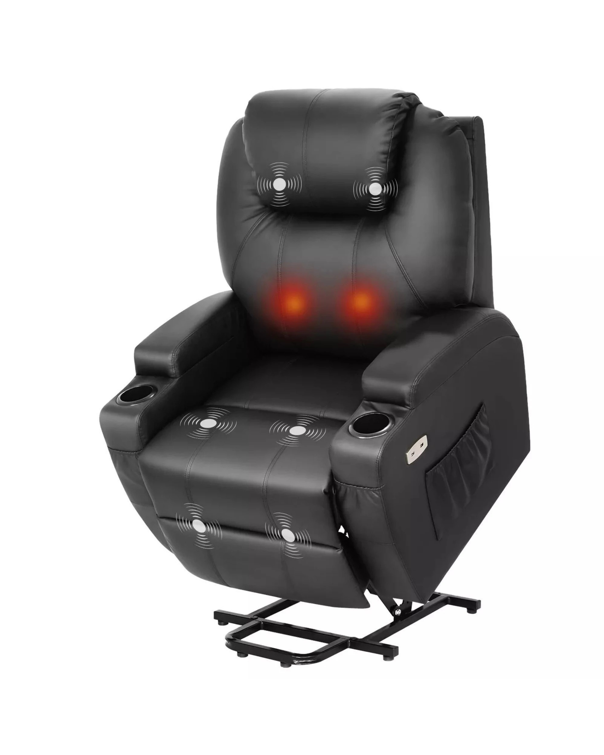 1 Advwin Electric Lift Recliner Chair Lounge Massage Heated Chair Leather Black, 1 of 8