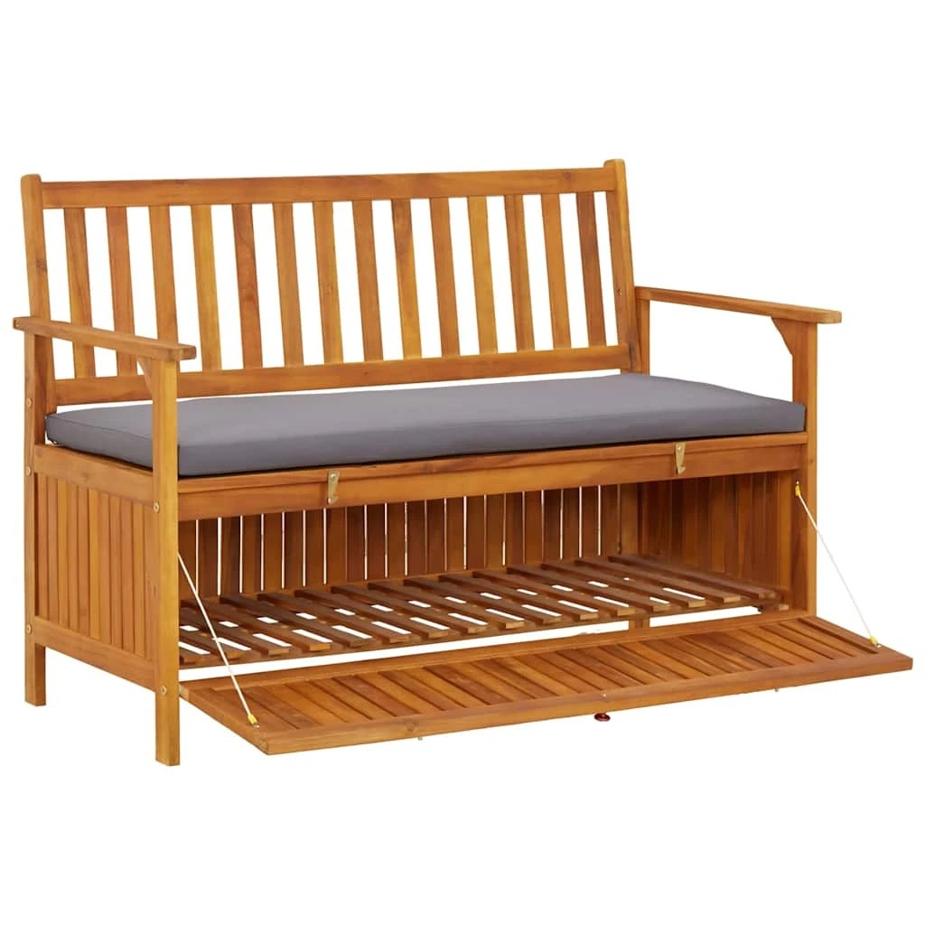 6 Vidaxl Garden Storage Bench Solid Acacia Wood - Grey, 6 of 8
