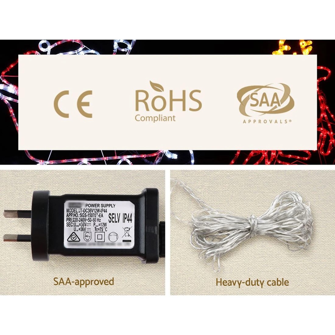 7 Jingle Jollys Christmas Lights Reindeer Sleigh 806 Led Decorations
 - Multi, 7 of 7