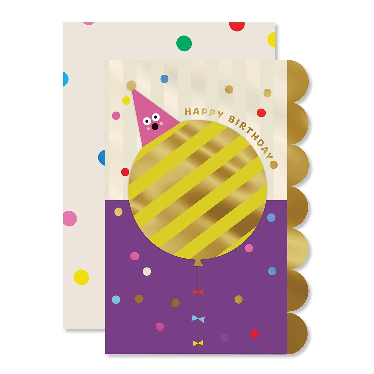1 Hallmark Birthday Card - Stripe Balloon, 1 of 3
