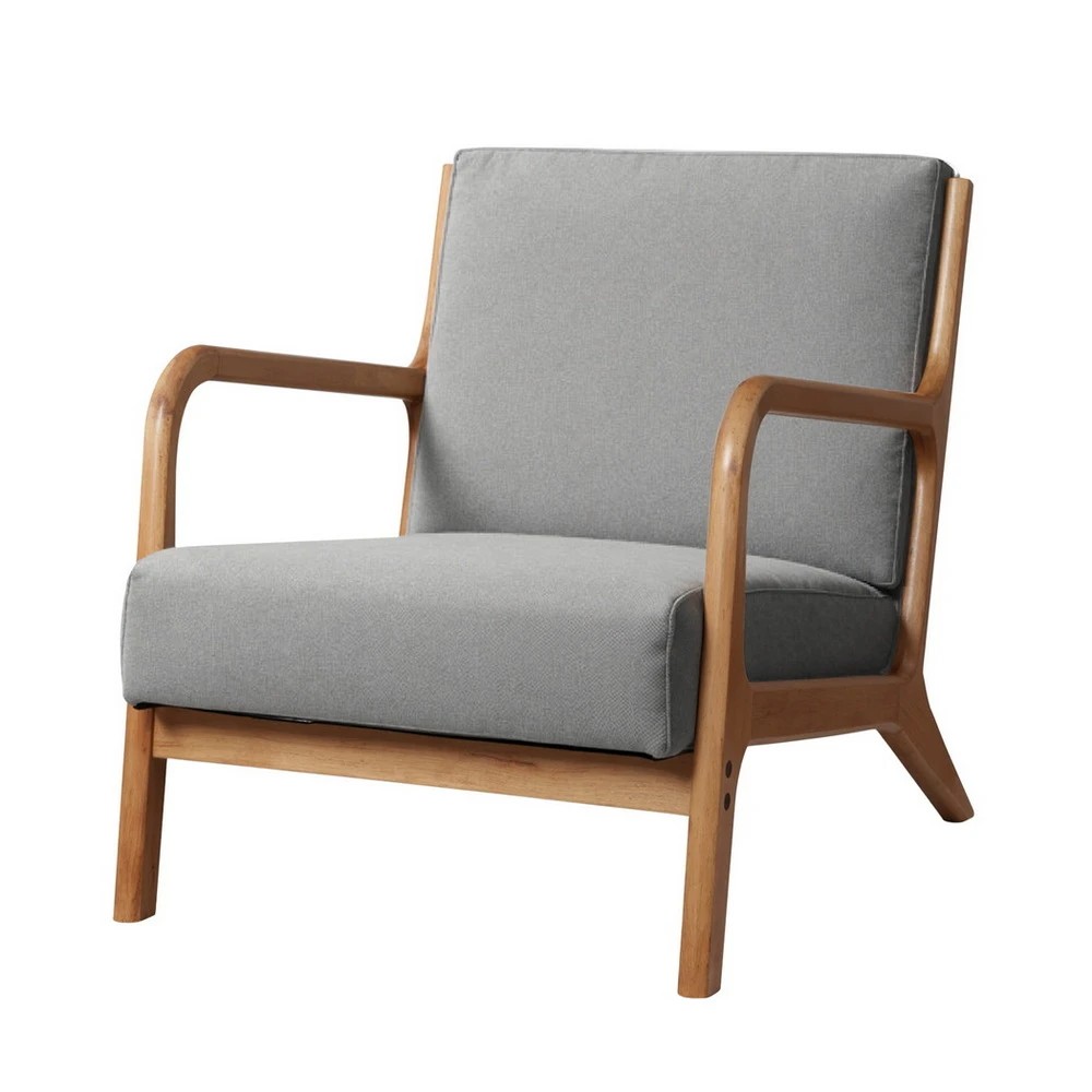1 Artiss Armchair Fabric Light - Grey, 1 of 7