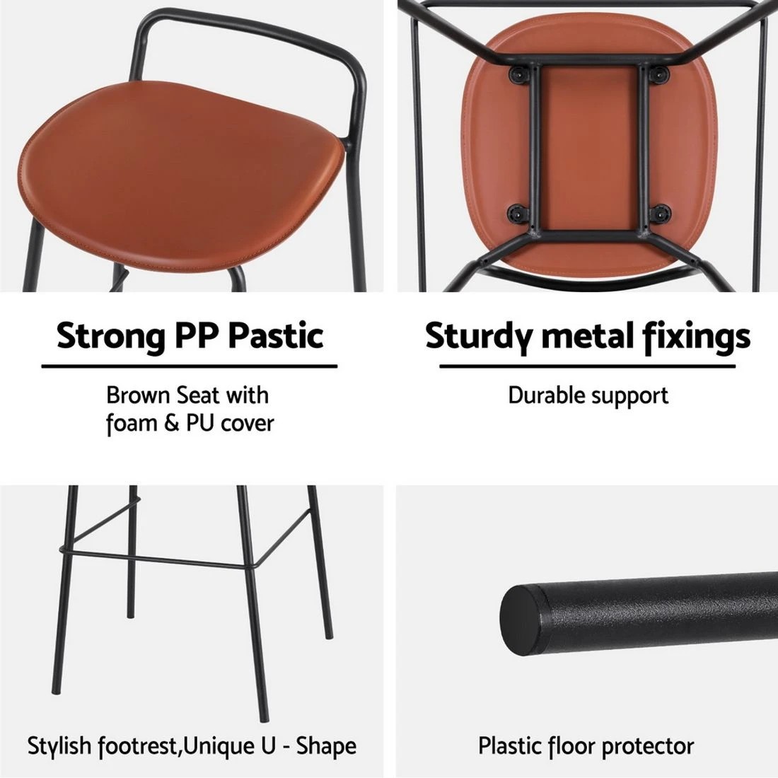 8 Artiss Bar Table and Stools Set Dining Desk Kitchen Chairs Cafe Pub - Multi, 8 of 8