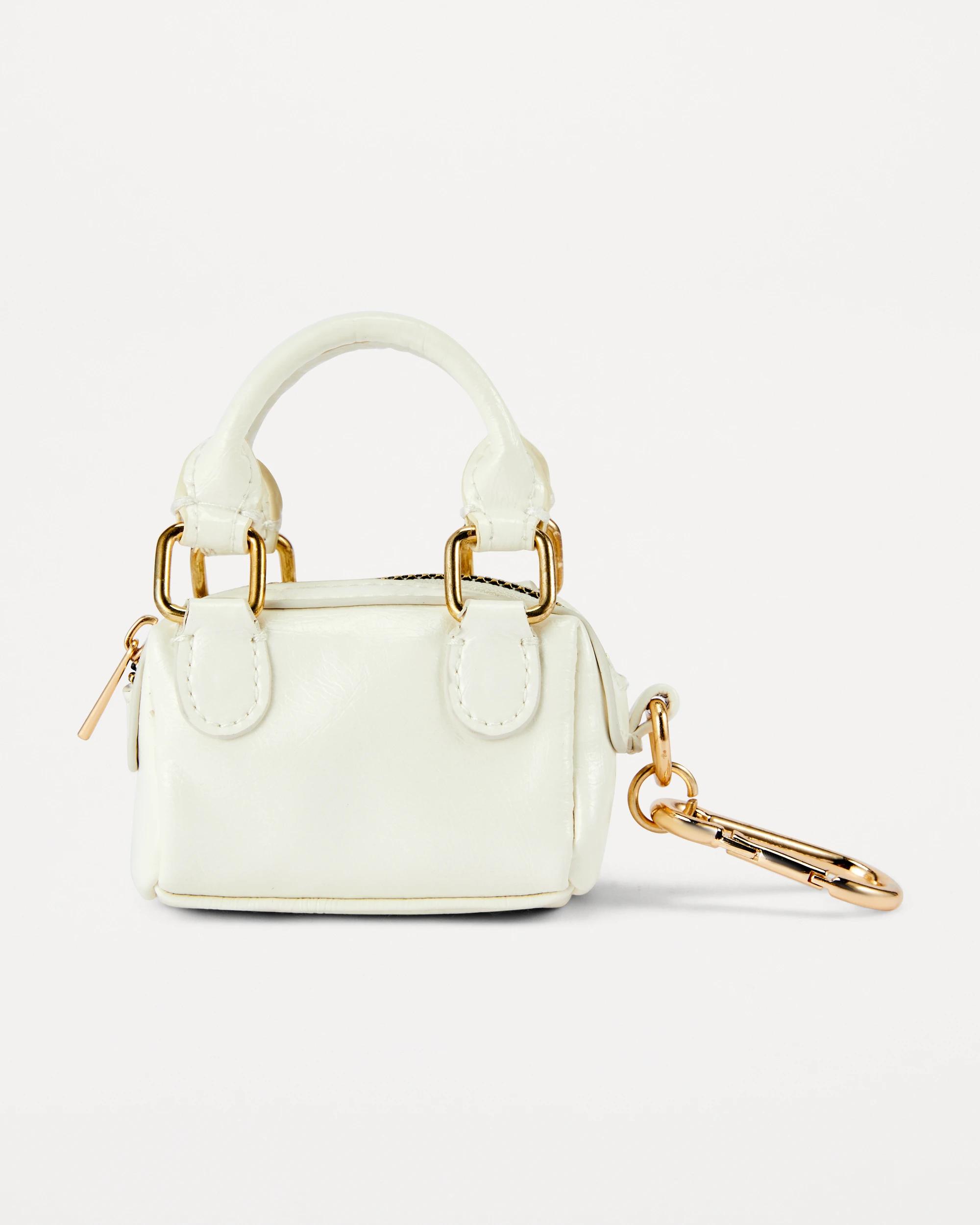 3 Bag Charm Keyring - White and Gold Tone White2, 3 of 6