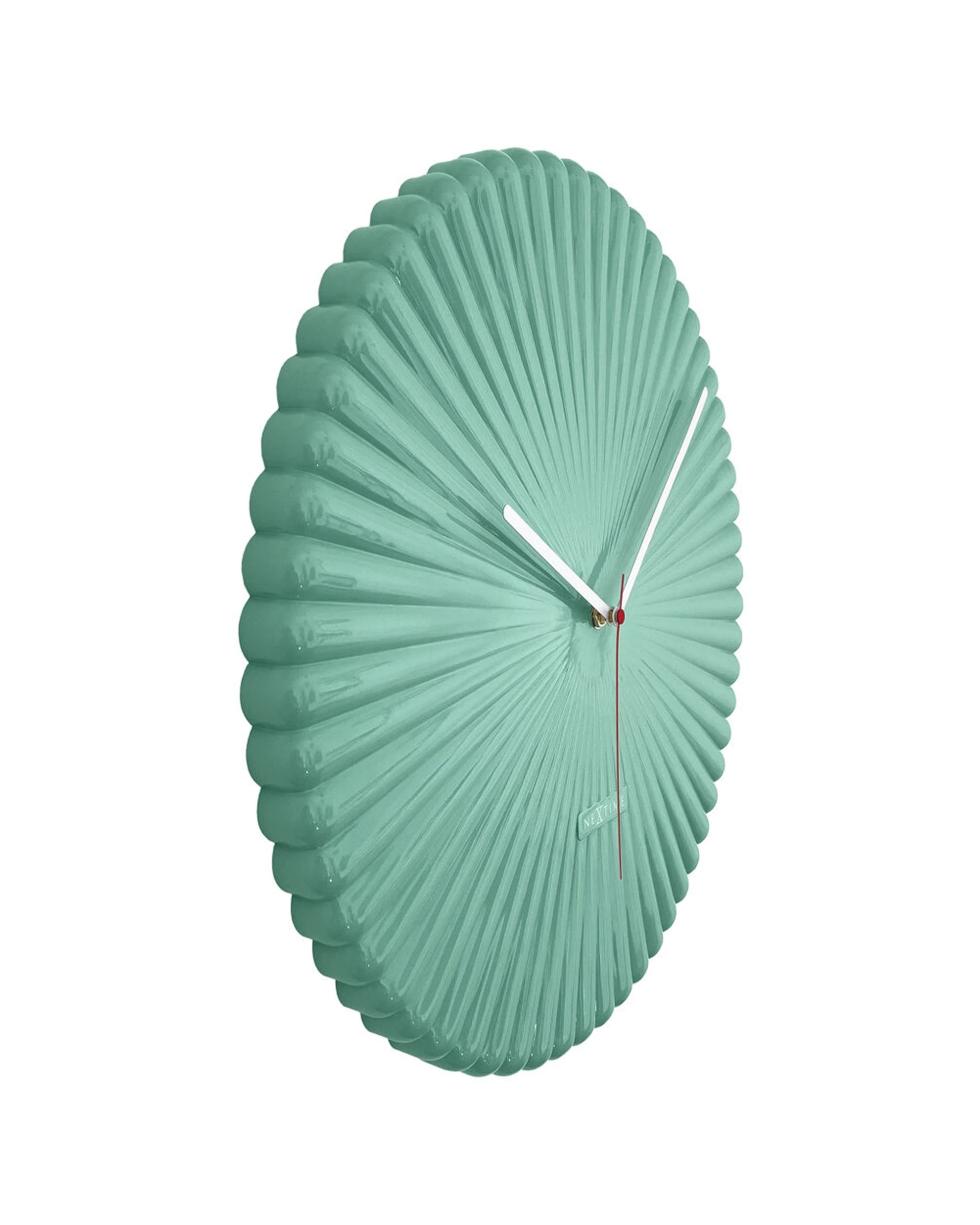 2 NeXtime Mousse 40cm Silent Wall Clock Glossy Dial Polyresin Case - Green, 2 of 6