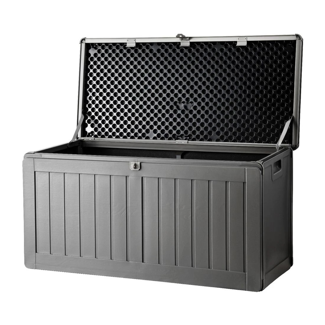 1 Gardeon Outdoor Storage Box 190L Container Lockable Garden Bench Tool Shed - Black, 1 of 7