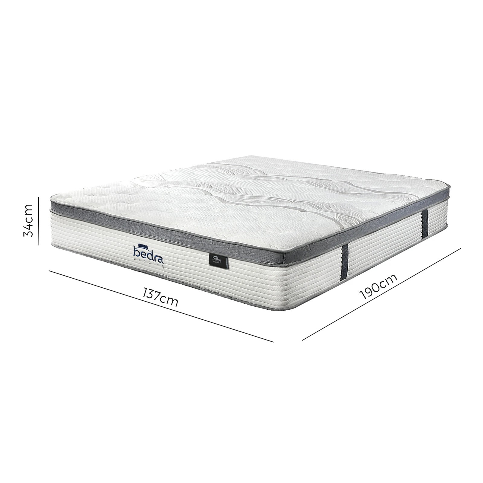 4 Bedra Bedding 7 Zone Mattress Euro Top Pocket Spring Medium Firm Double
 - Multi, 4 of 10