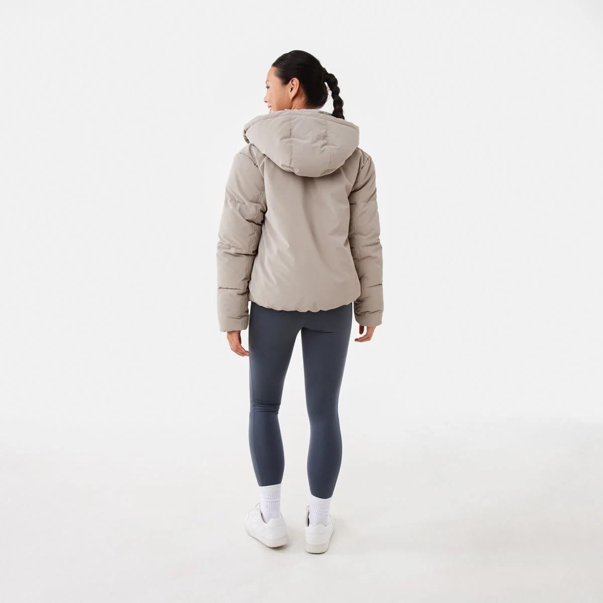 4 Active Womens Mid Length Puffer Jacket Porp Gry, 4 of 8