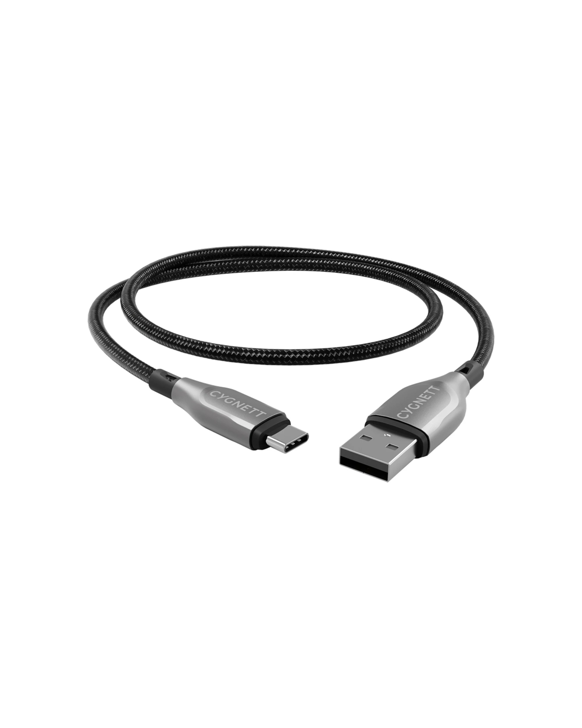 4 Cygnett 2PK Armoured USB-C to USB-A Charger & Data Sync Cable 1m - Black, 4 of 6