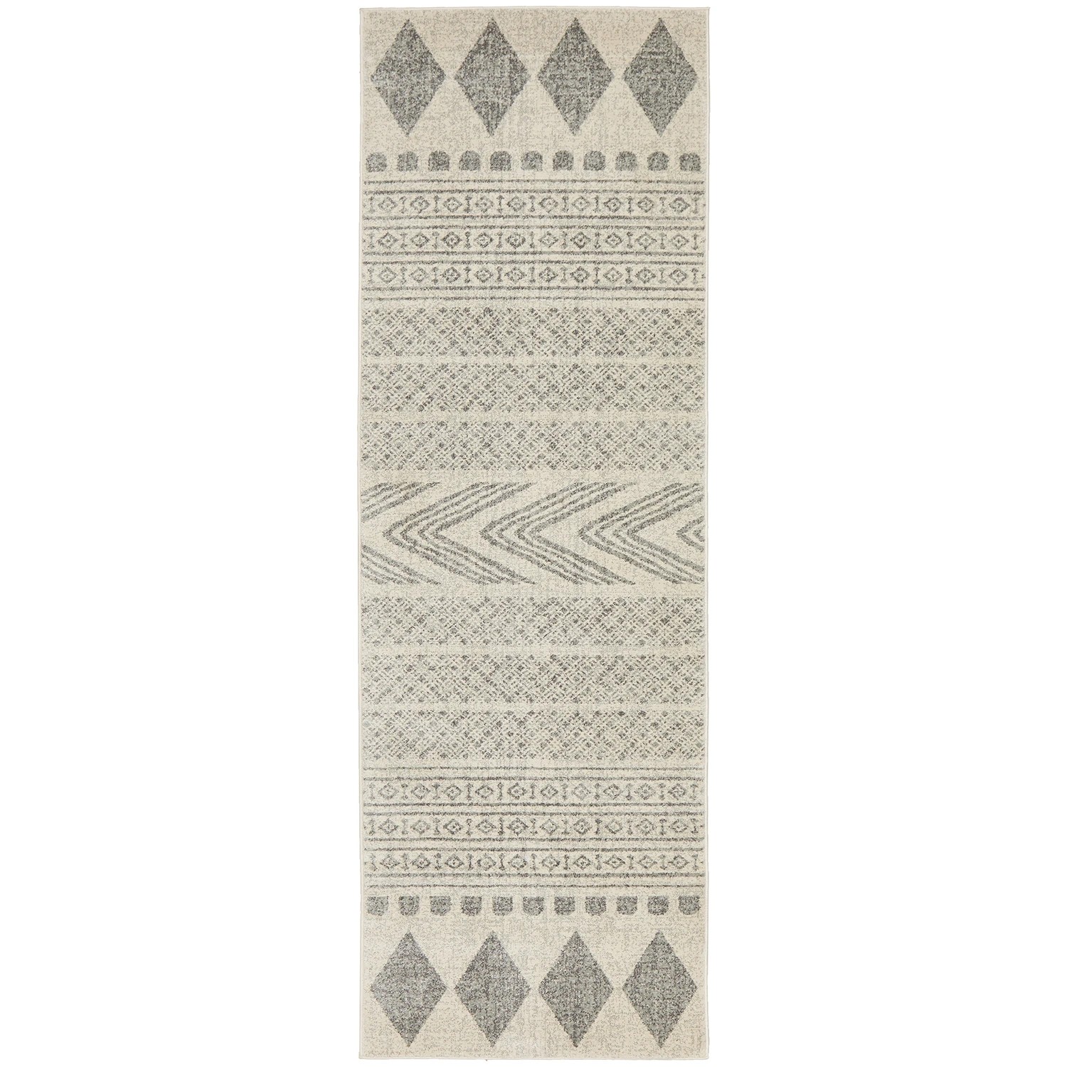 2 Common Ground Rugs Phantom 359 500x80cm - Extra Large Runner Power Loomed Pet Friendly Rug - Silver, 2 of 9
