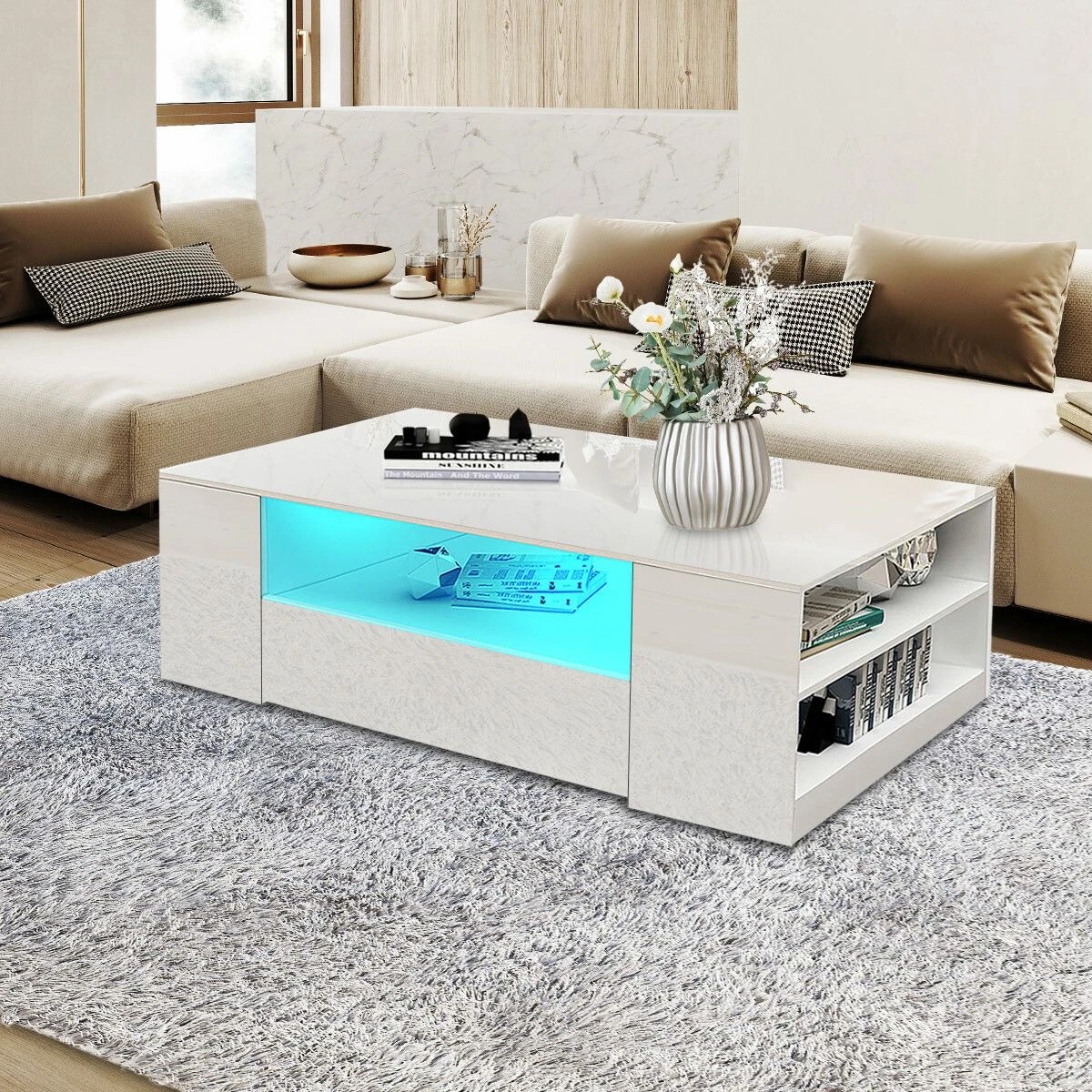 7 Ausway Modern High Gloss Coffee Table Storage, 7 of 7