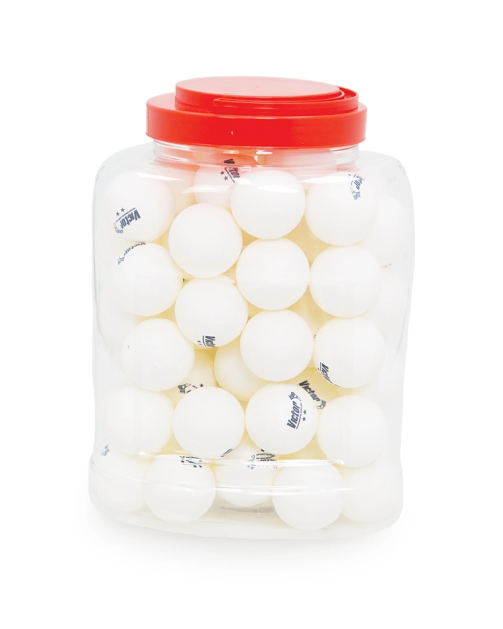 2 Victor Sports 60pc Table Tennis Balls Bucket 2-Star Storage Container - White, 2 of 5