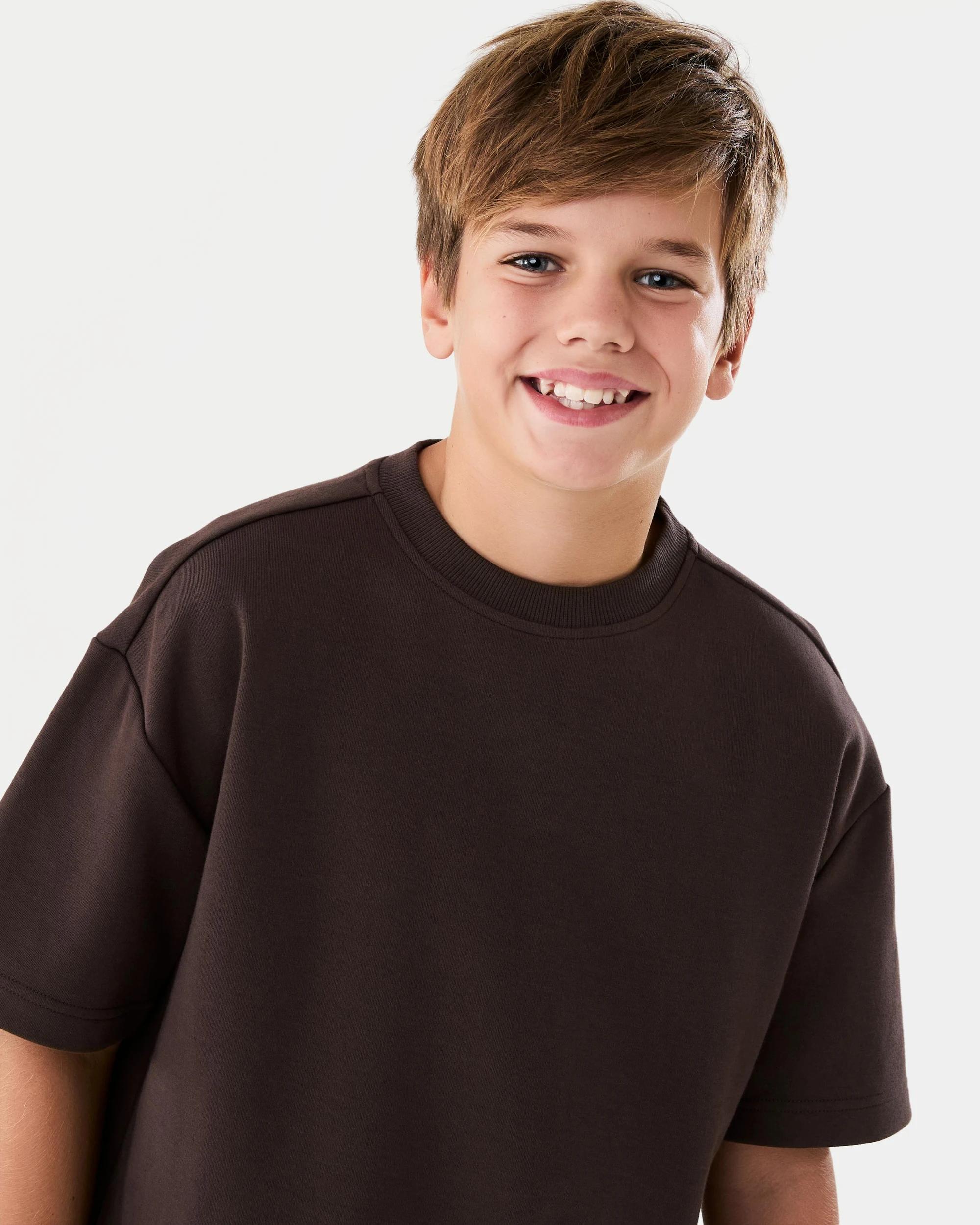 3 Short Sleeve Oversize Interlock T-shirt Seal Brn, 3 of 6