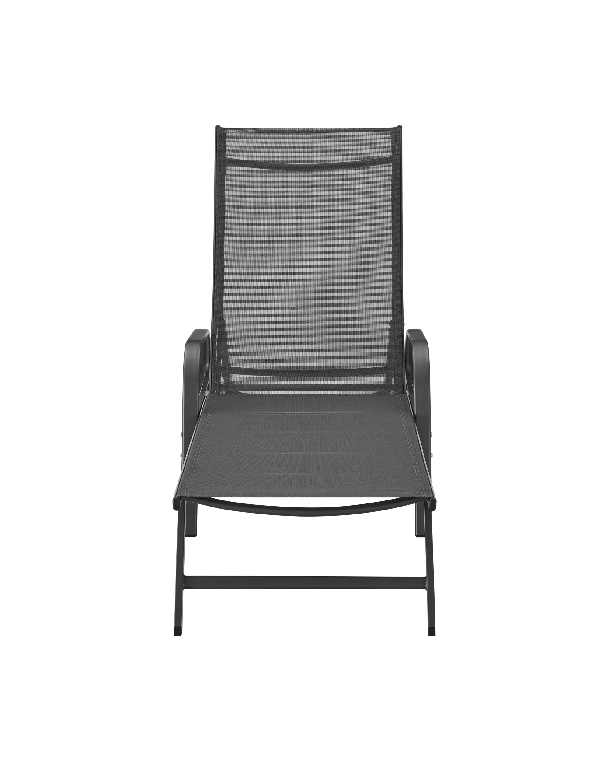 3 Kodu Outdoor Lounge Pool Recliner Chair - Charcoal, 3 of 10