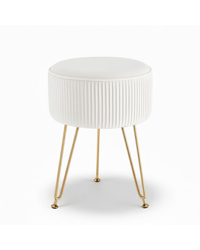 Artiss Ottoman Foot Stool Vanity Velvet Round - W