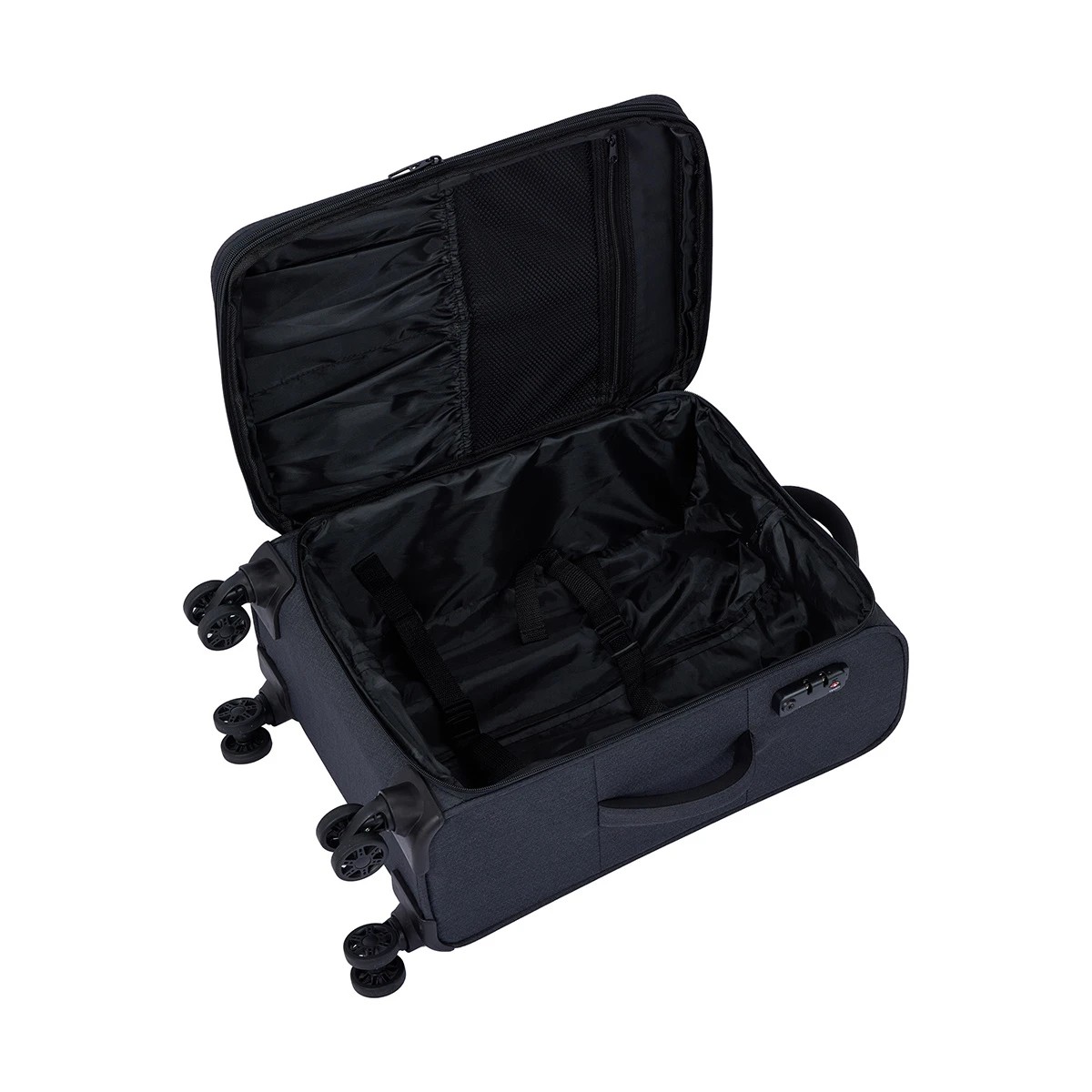 3 49.5cm 8 Wheels Lightweight Soft Case - Charcoal, 3 of 8