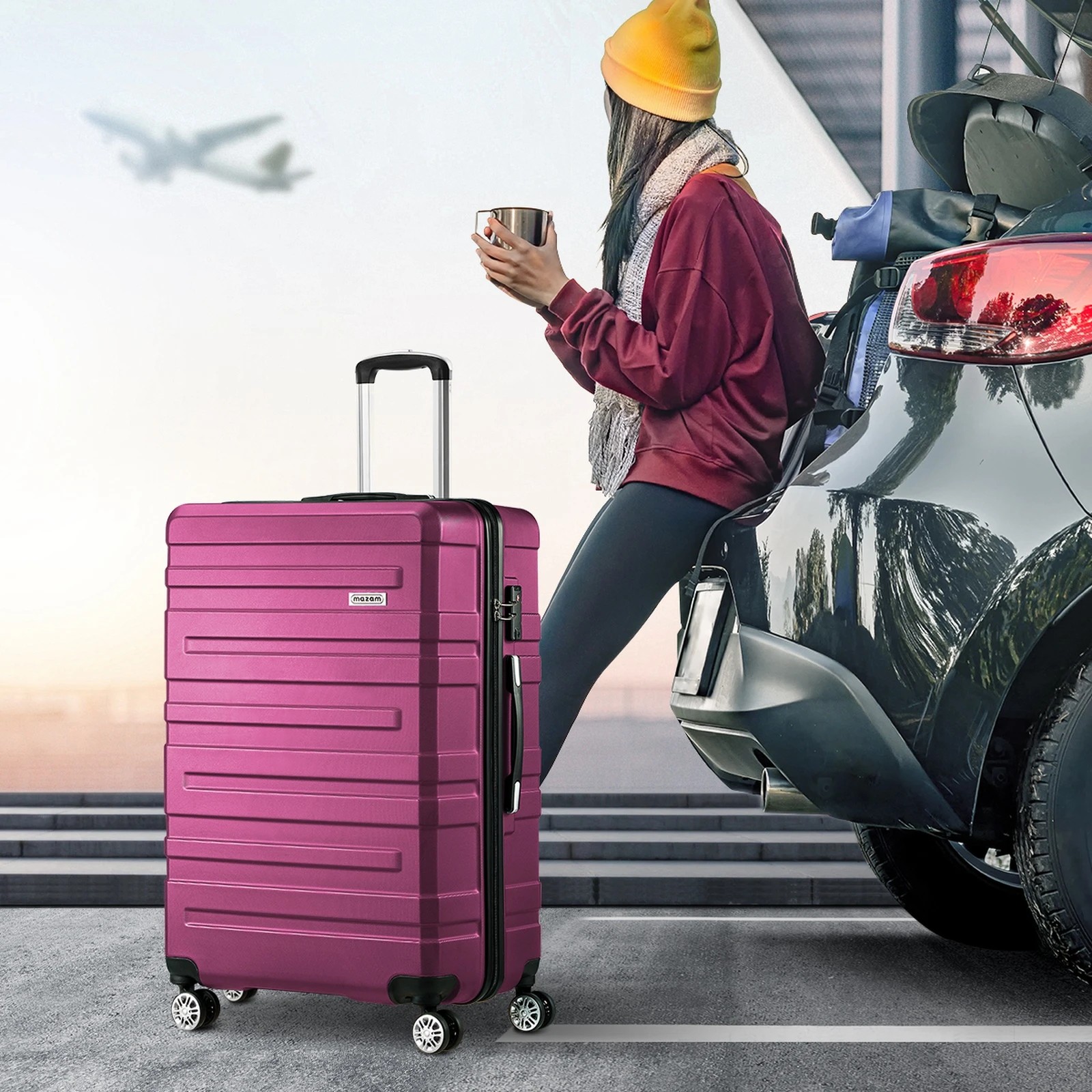 4 Mazam 28" Luggage Suitcase Travel TSA Lock Storage Hard Shell Case - Multi, 4 of 10