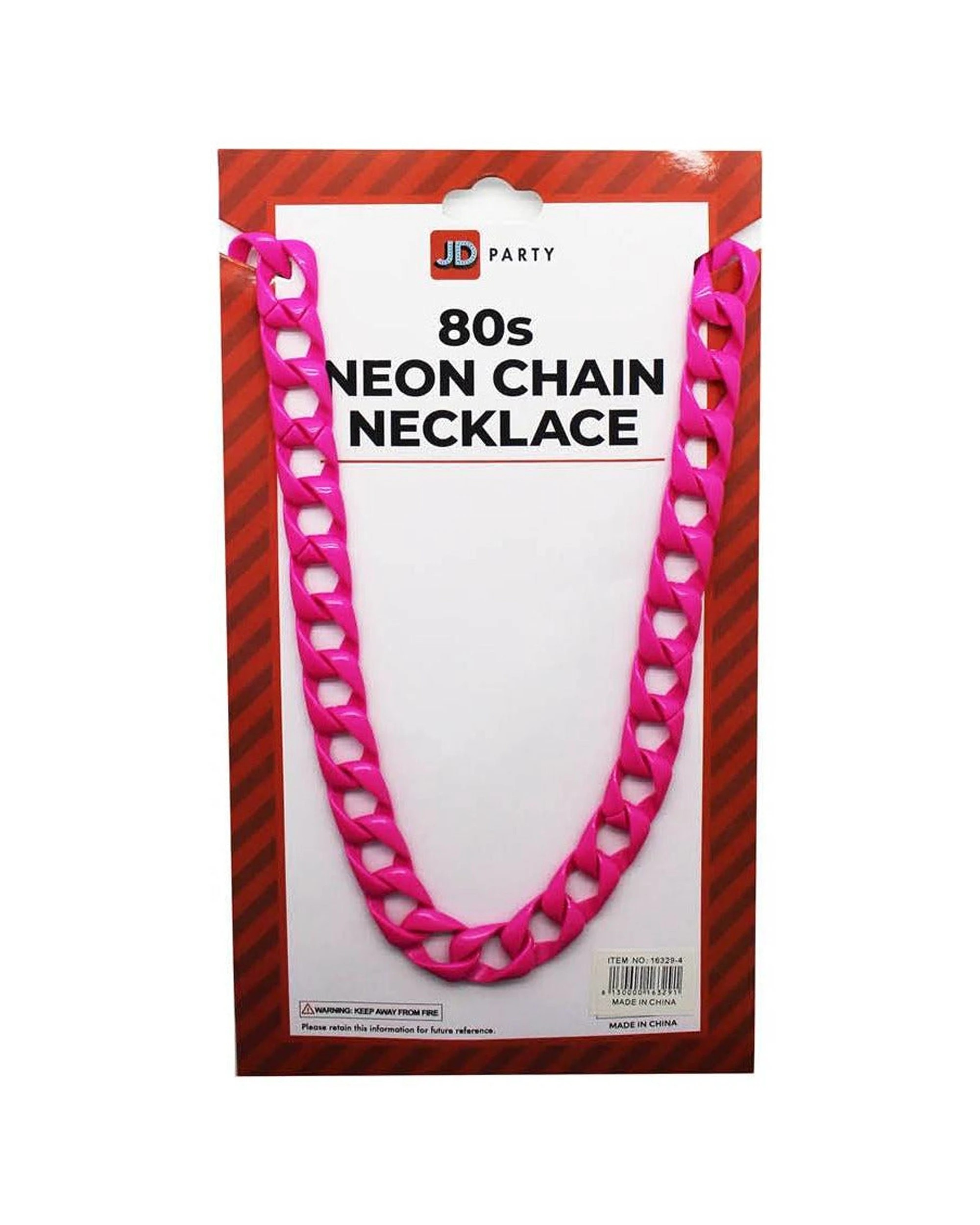 1 JD Party Neon 80s Chain Necklace Retro Party Costume Accessory - Pink, 1 of 1