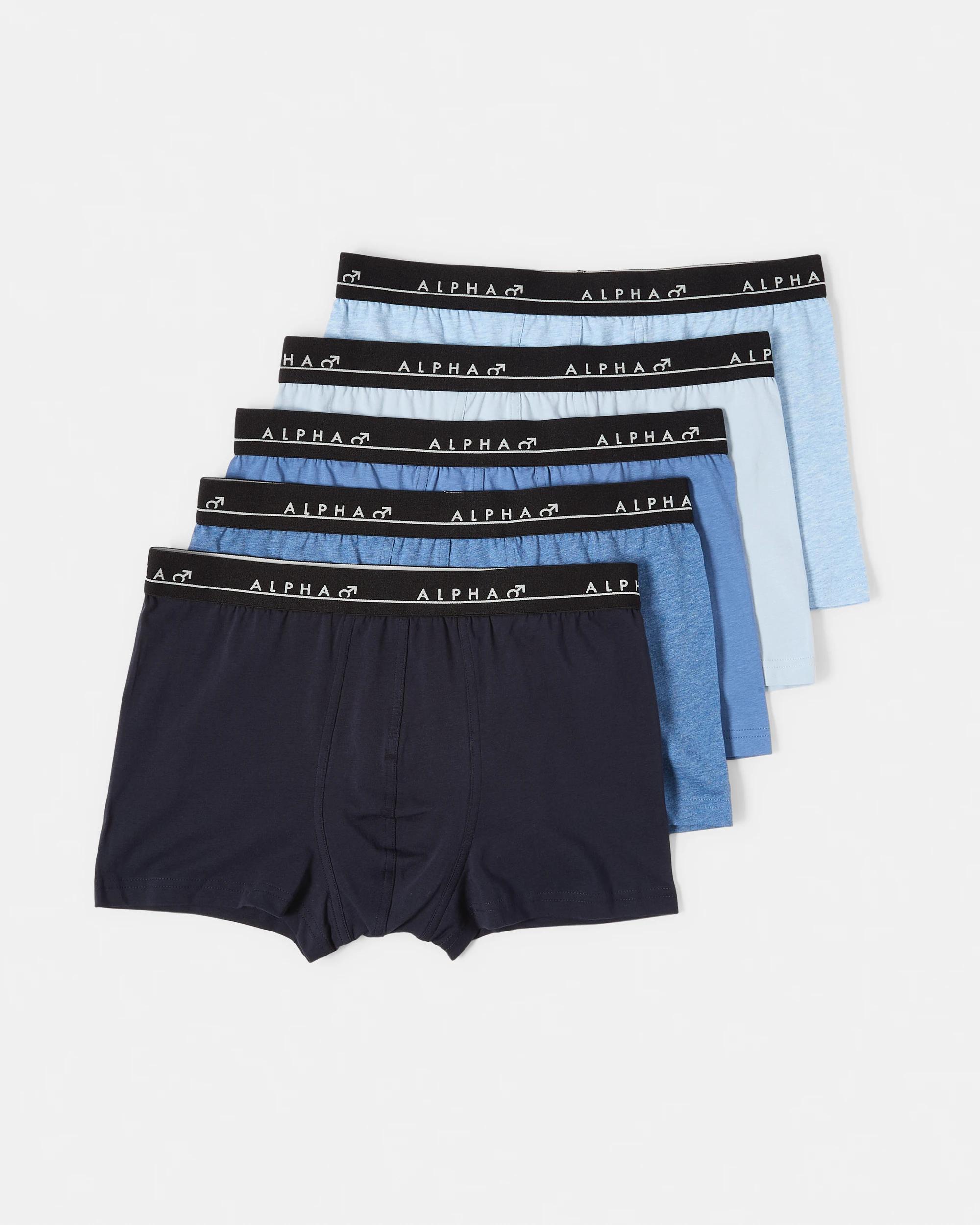 1 5 Pack Plain Trunks Multi Blu, 1 of 10