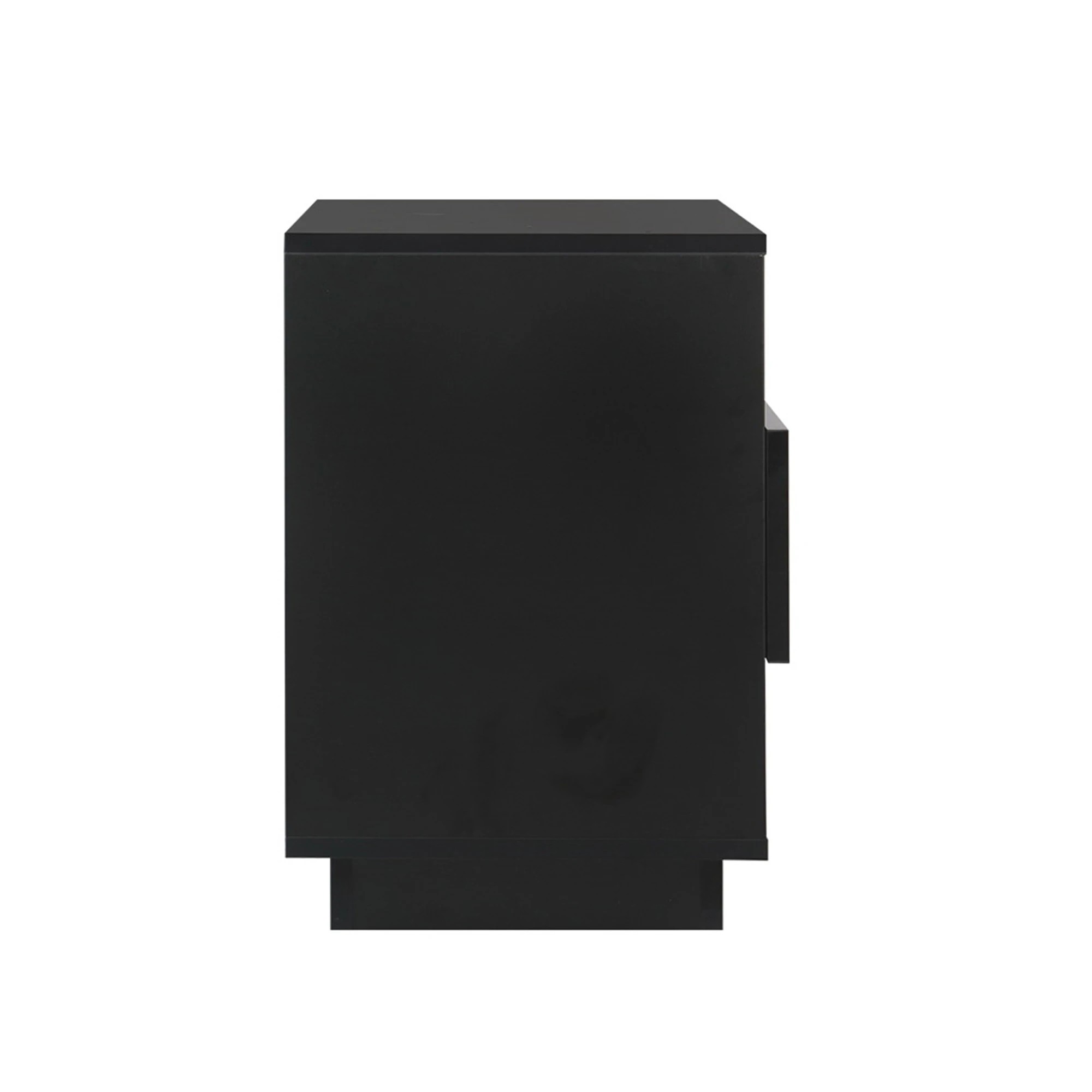 4 Artiss 2x Bedside Table LED with 2 Shelves - HANA - Black, 4 of 5