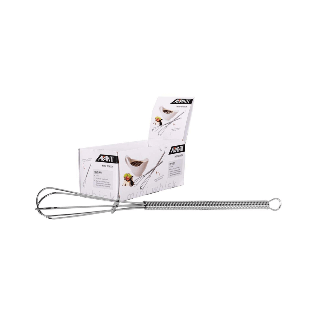 3 Avanti 18cm Mini Whisk Stainless Steel Compact Kitchen Utensil With Loop
 - Silver, 3 of 3