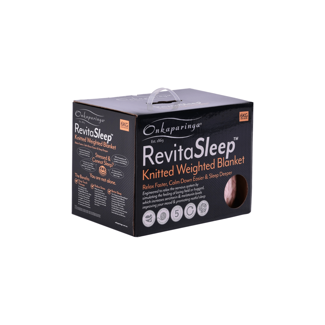 1 Onkaparinga 6kg Knitted Weighted Blanket Soft Peach Home Bedding 110x135cm
 - Pink, 1 of 5