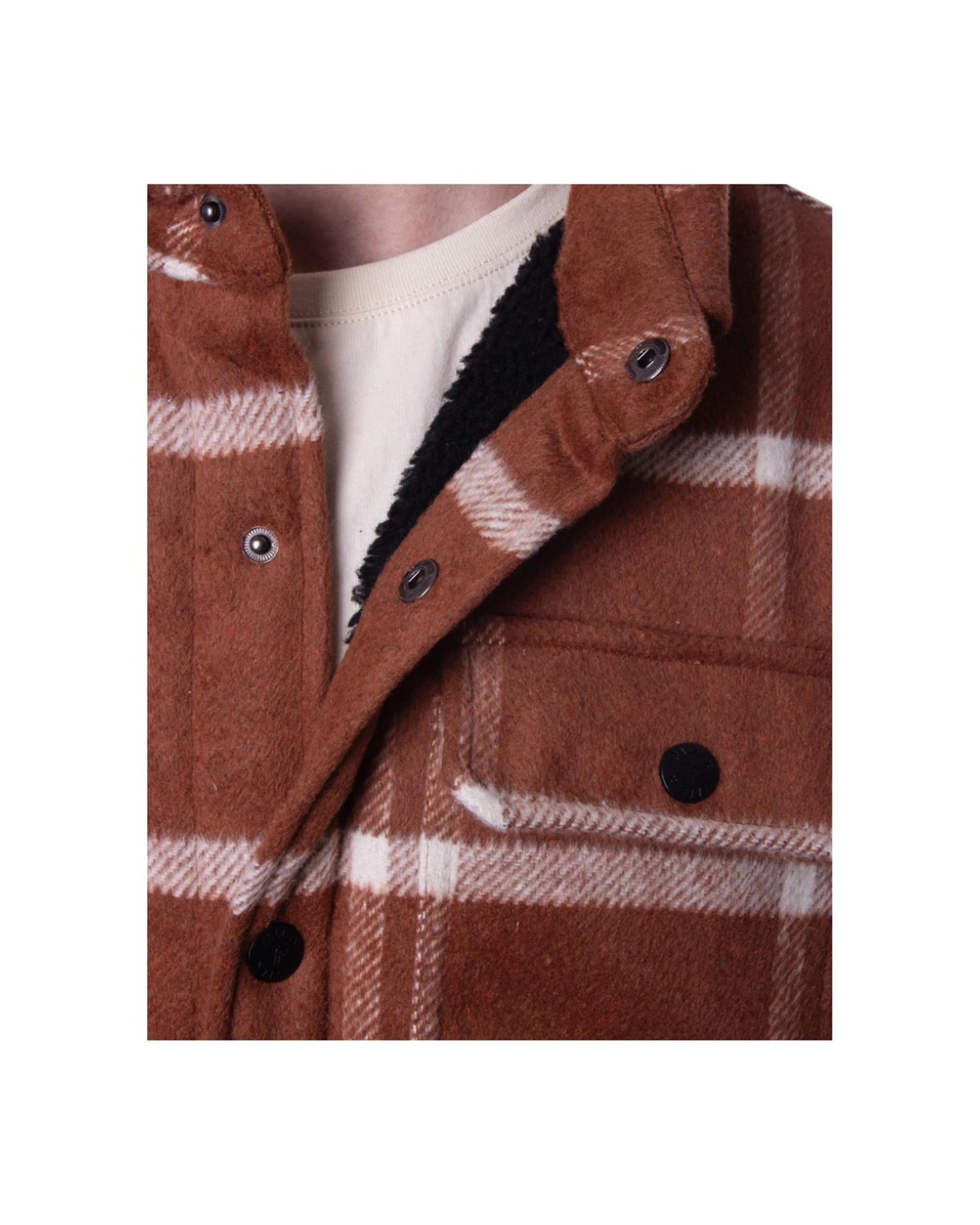 3 Fallen Footwear Mens Outerwear Polyester Lamb Jacket Durable Material BROWN/WHITE, 3 of 7