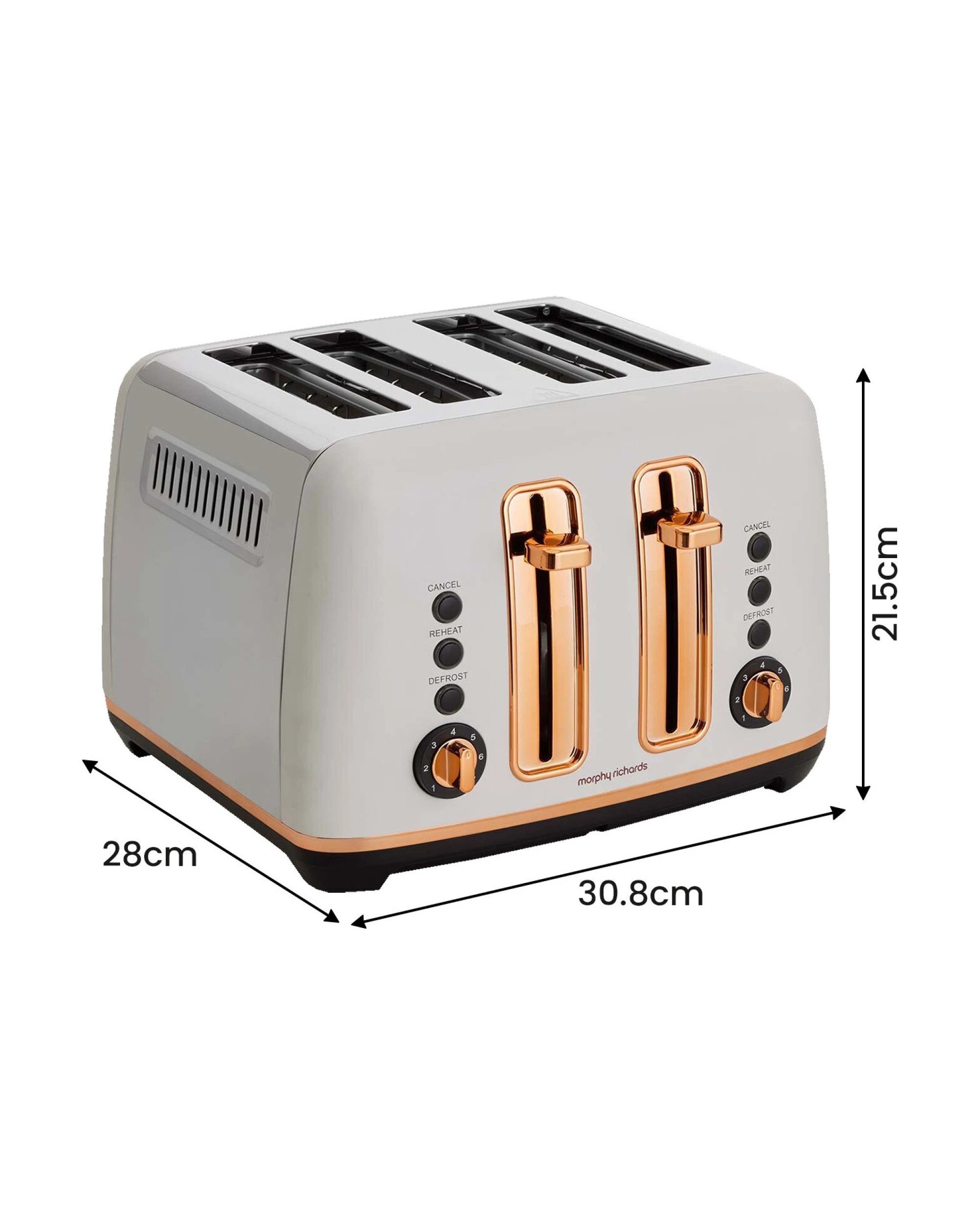 3 Morphy Richards Ascend 4 Slice Bread Toaster Home/kitchen Rose Gold - White, 3 of 8