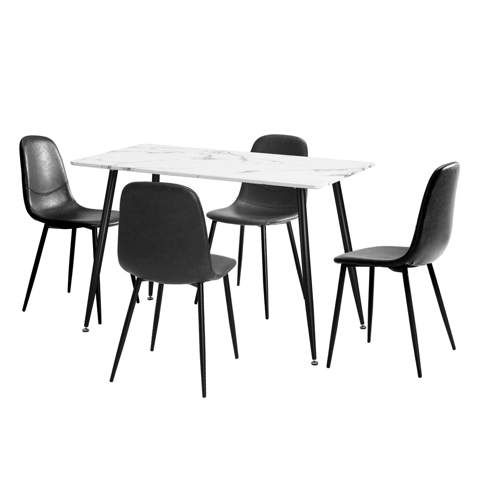 10 Oikiture 120cm Rectangle Dining Table With 4pcs Dining Chairs Pu
 - Multi, 10 of 10