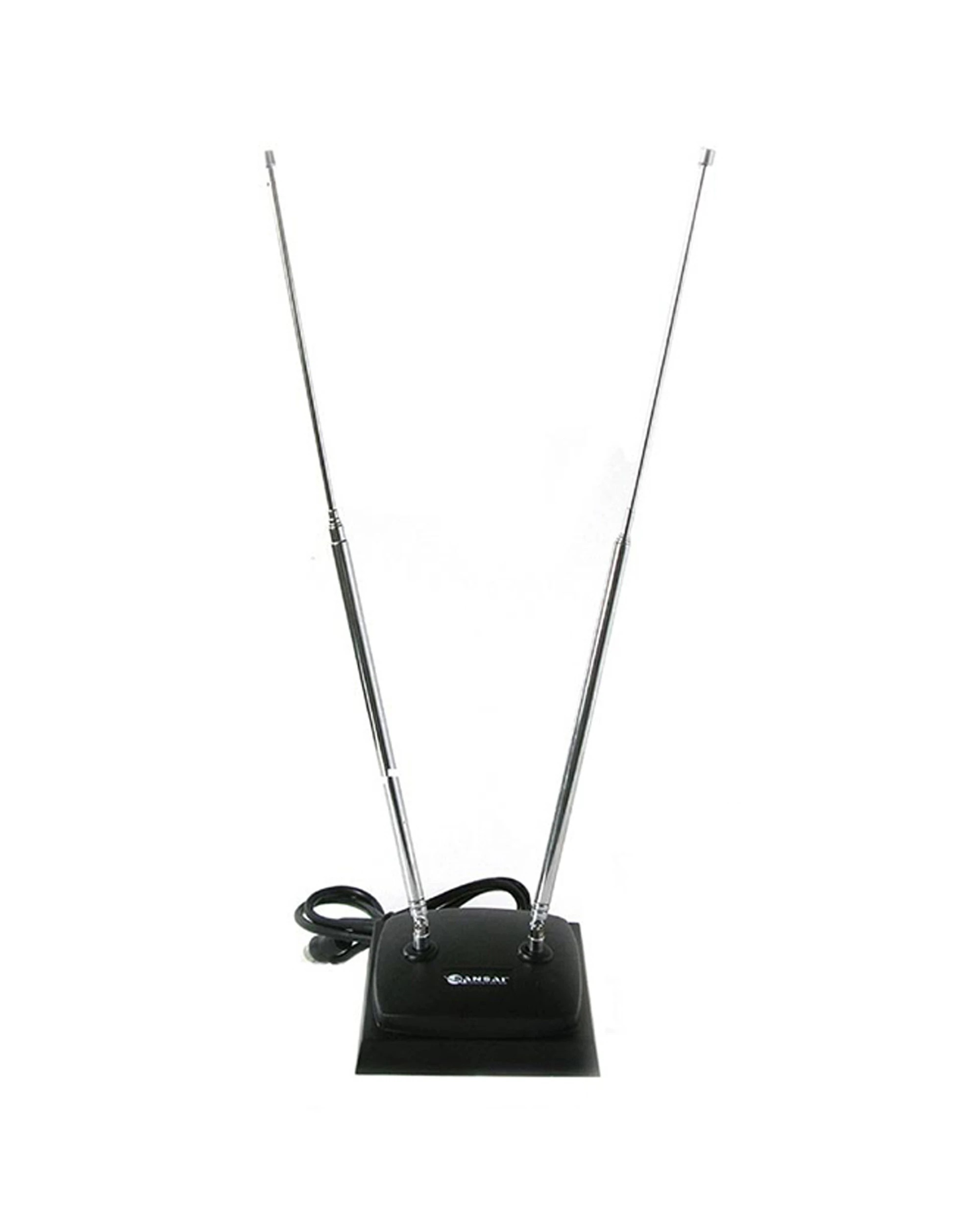 1 Sansai Portable Indoor TV Antenna VHF FM Adjustable Telescopic Rods 75 Ohm - Multi, 1 of 2