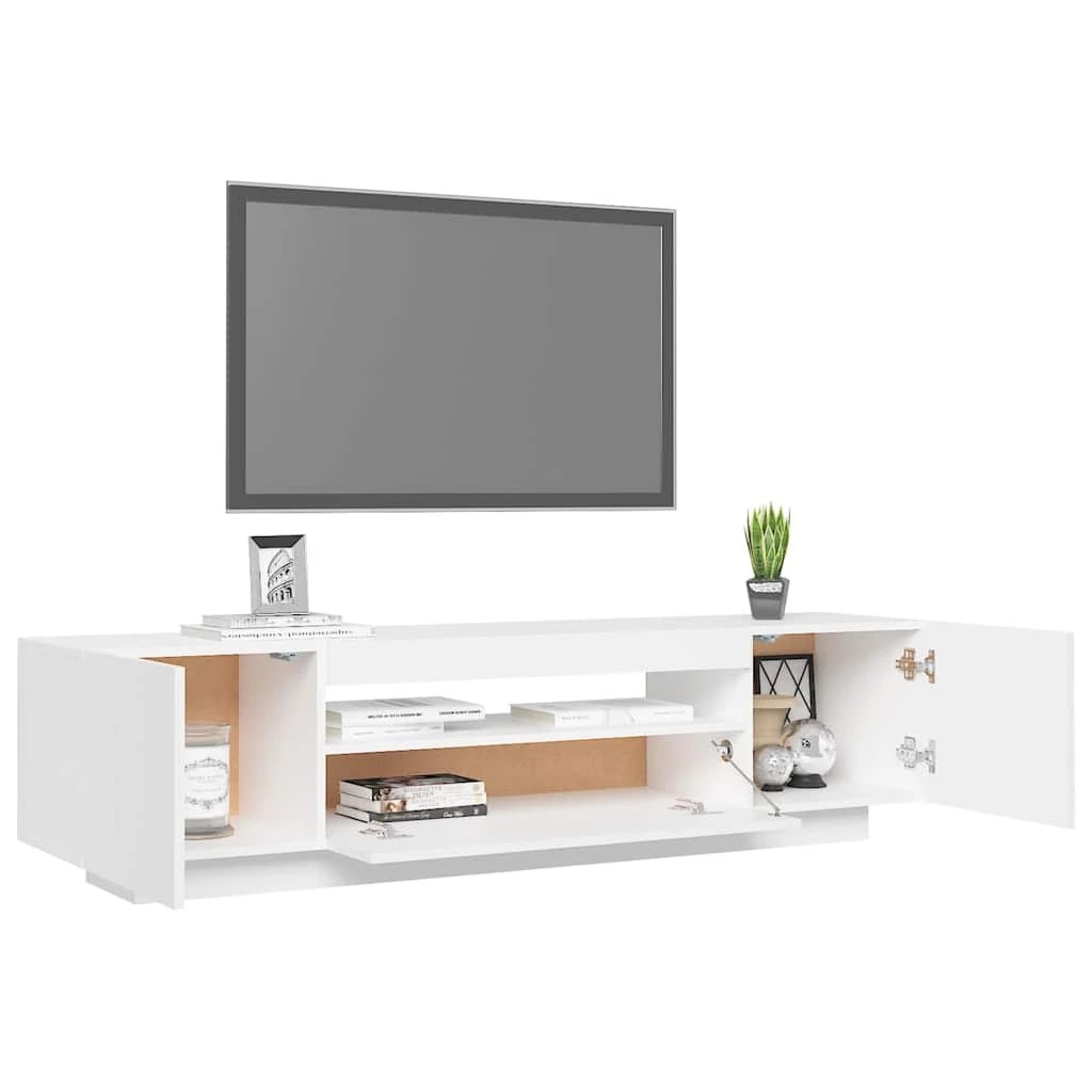7 Vidaxl Tv Cabinet With Led Lights - White, 7 of 10