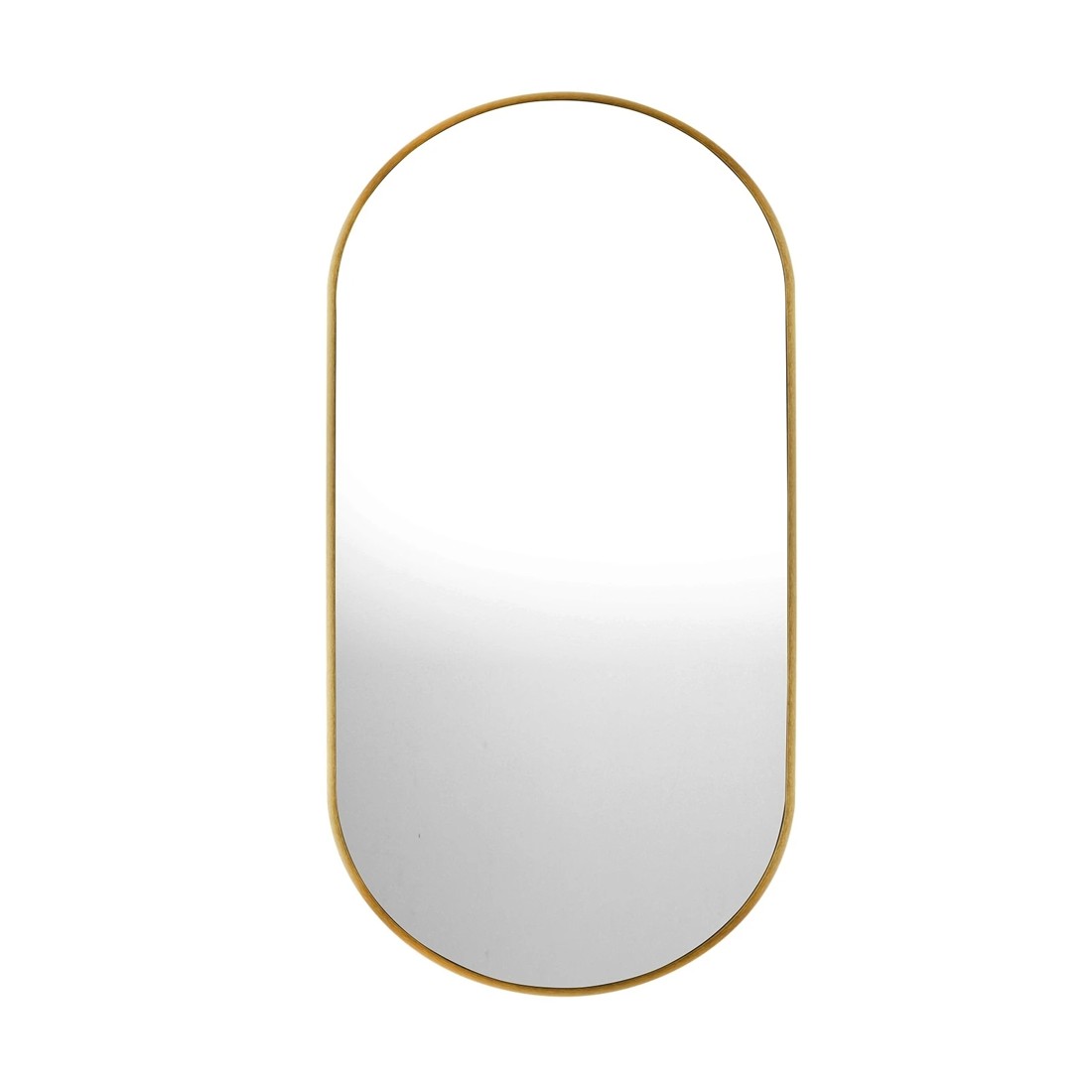 1 Oikiture Wall Mirrors Oval Makeup Mirror Bedroom Home Decor 84x50cm
 - Gold, 1 of 9