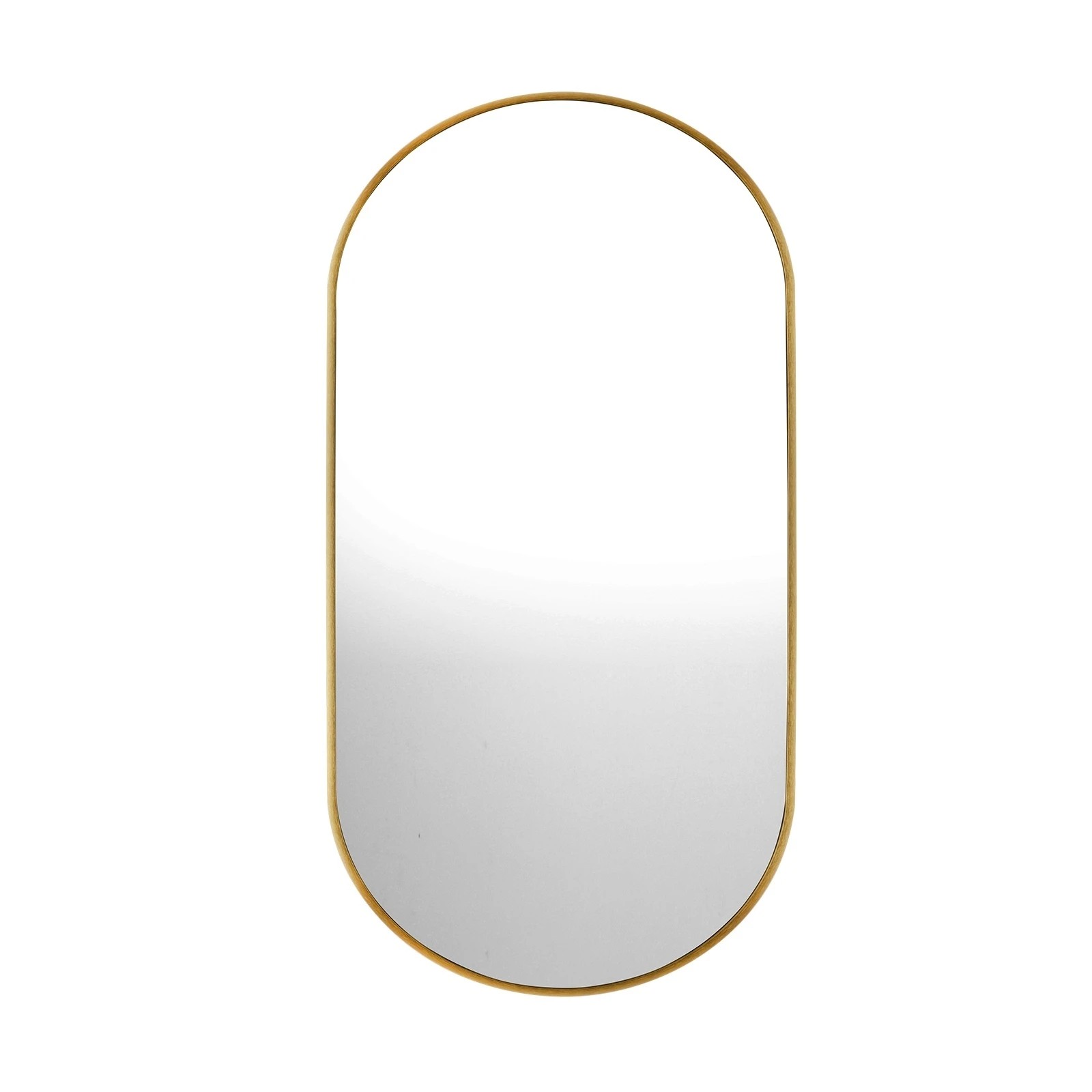 1 Oikiture Wall Mirrors Oval Makeup Mirror Bedroom Home Decor 84x50cm
 - Gold, 1 of 9