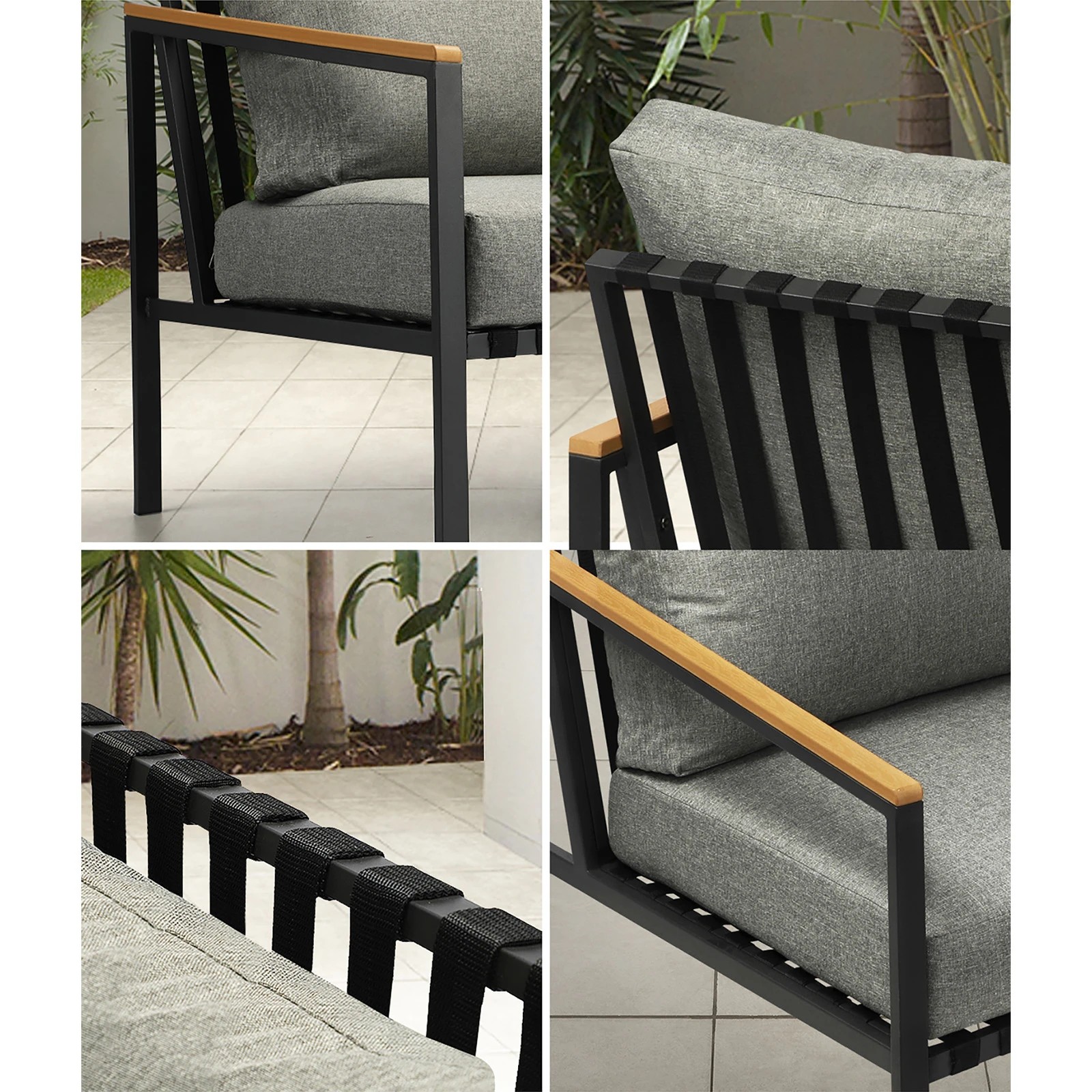 5 Livsip Outdoor Lounge Sofa Set Patio Furniture Dining Table Chairs
 - Black
 - Black, 5 of 9