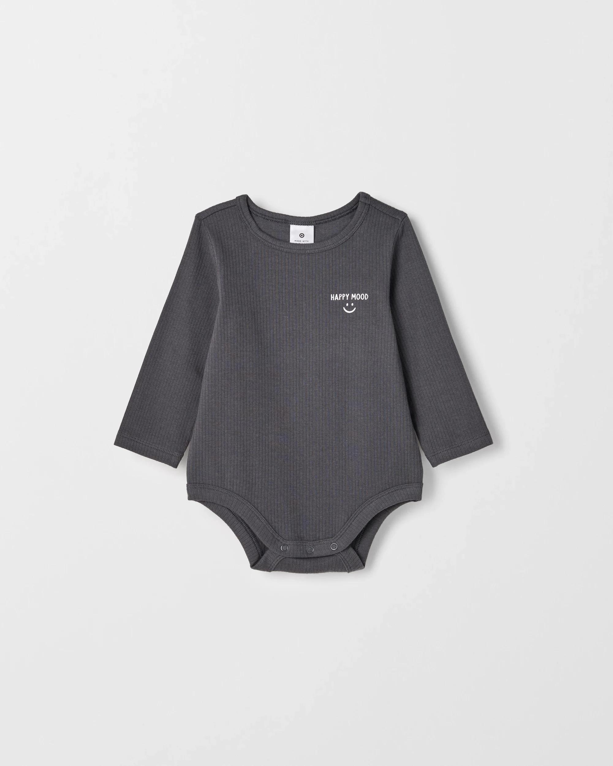 2 Target Baby Baby Organic Cotton 3 Pack Ribbed Printed Bodysuits SLOGAN PASTEL, 2 of 5