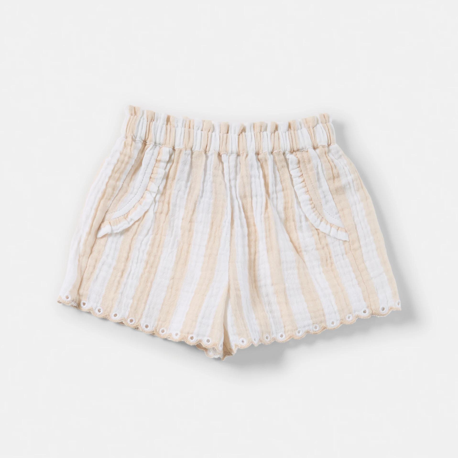 1 Woven Shorts BEIGE STRIPE, 1 of 3