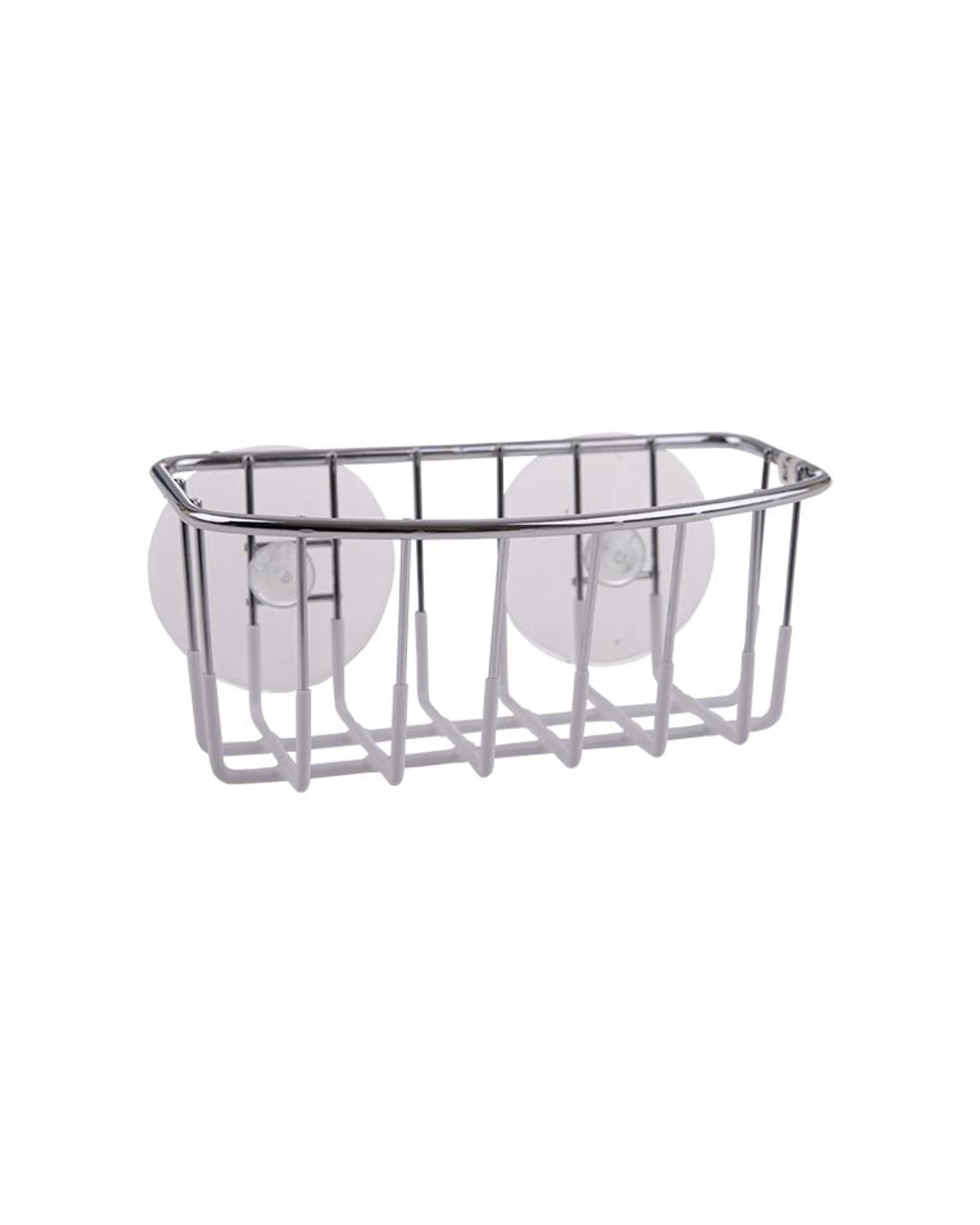 1 D.Line PVC Wall Mount Sponge Caddy With Suction Cups Kitchen Storage Organiser - White, 1 of 1