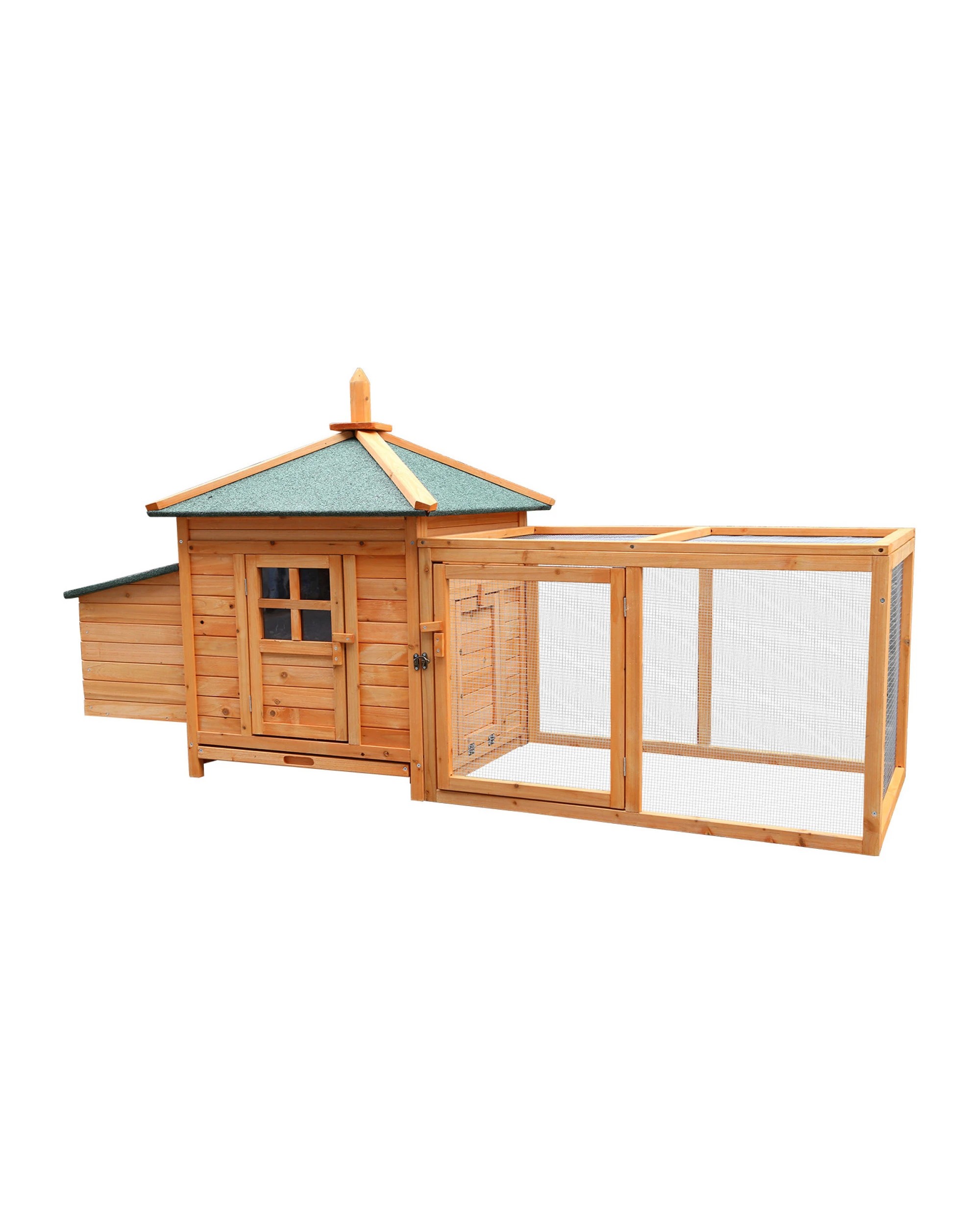 1 Furtastic Large Wooden Chicken Coop Rabbit Hutch Nesting Box Fir Wood - Brown, 1 of 7