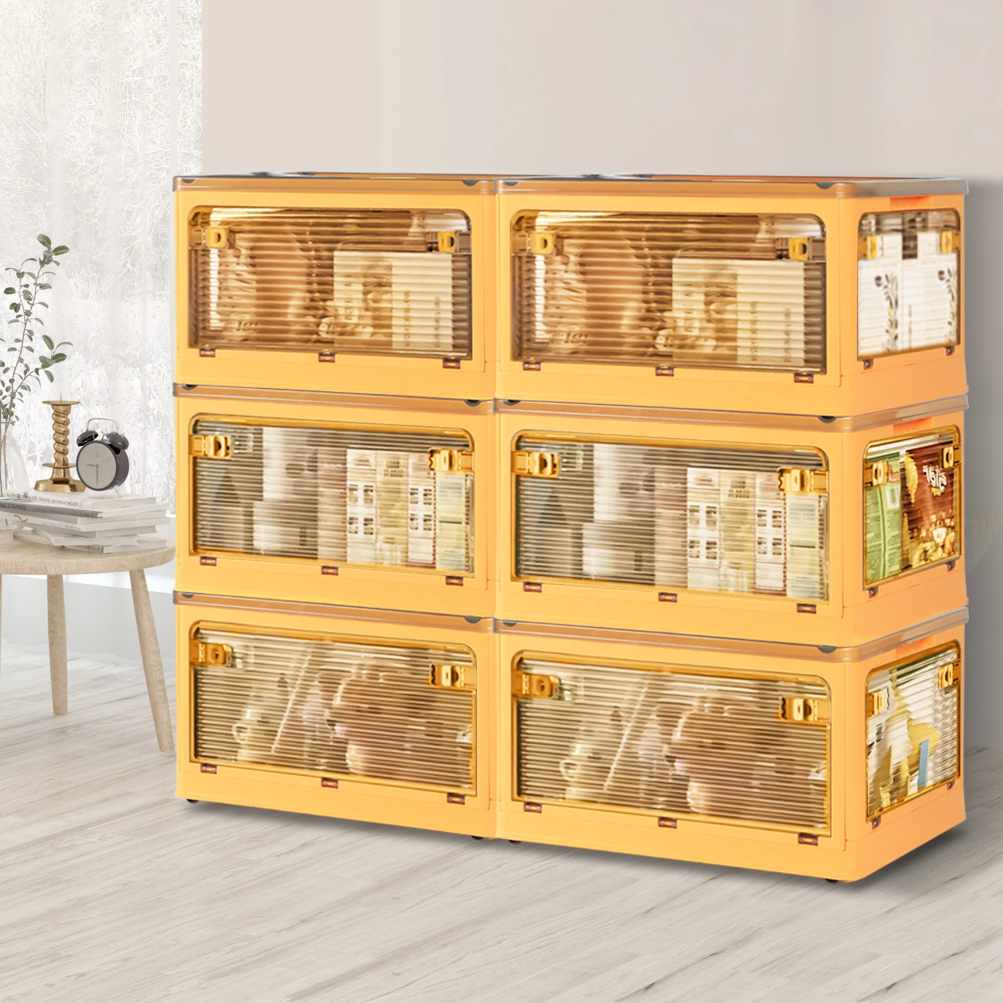 7 Traderight 124L L Size Foldatble Storage Container  5 Sides Open Door - Orange, 7 of 7