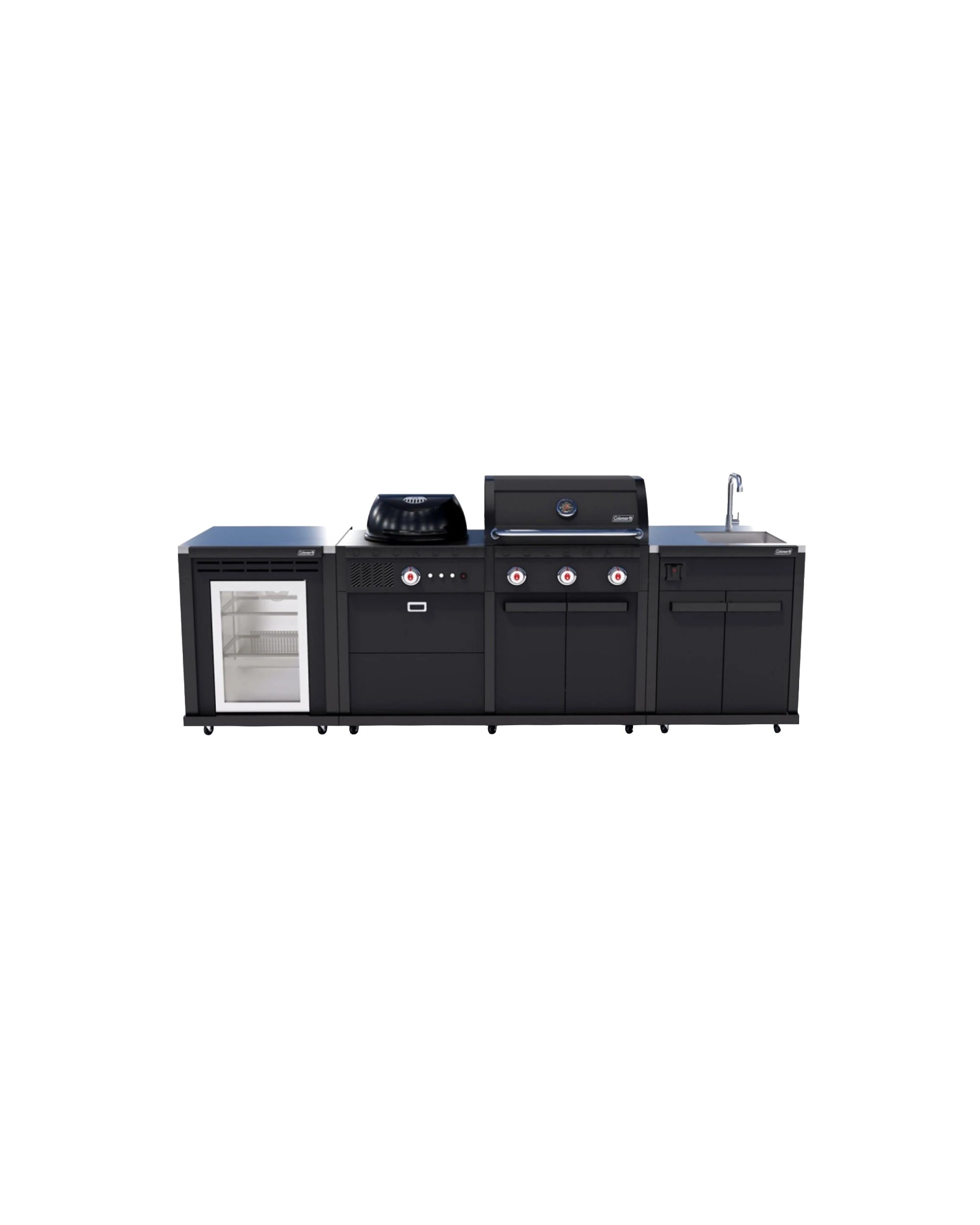 1 Coleman Revolution Dual Fuel Kitchen With Sink And Fridge Modules - Matt - Black, 1 of 4