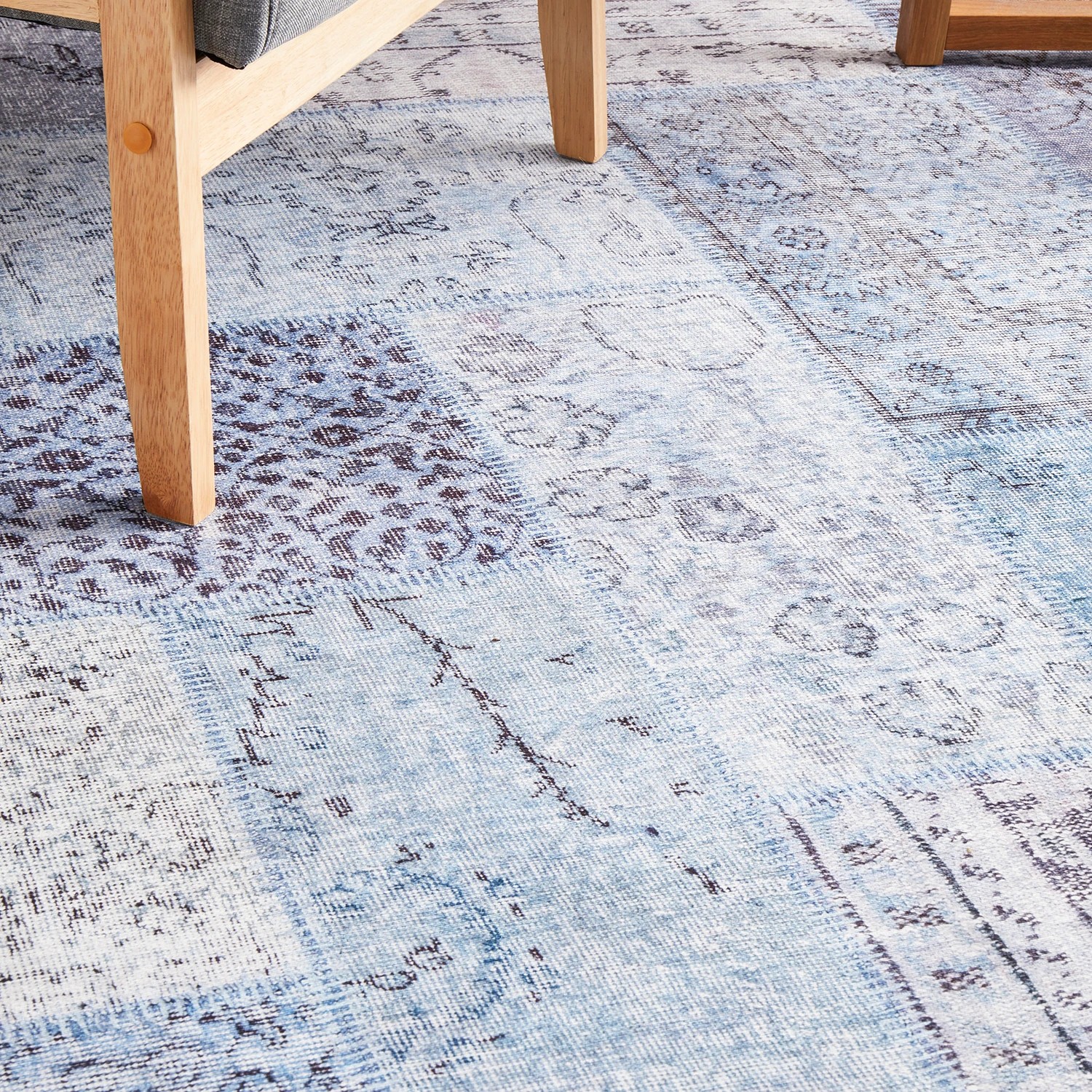3 Common Ground Rugs Bazaar 121 140x70cm - Small Power Loomed Floor Rug - Blue, 3 of 9