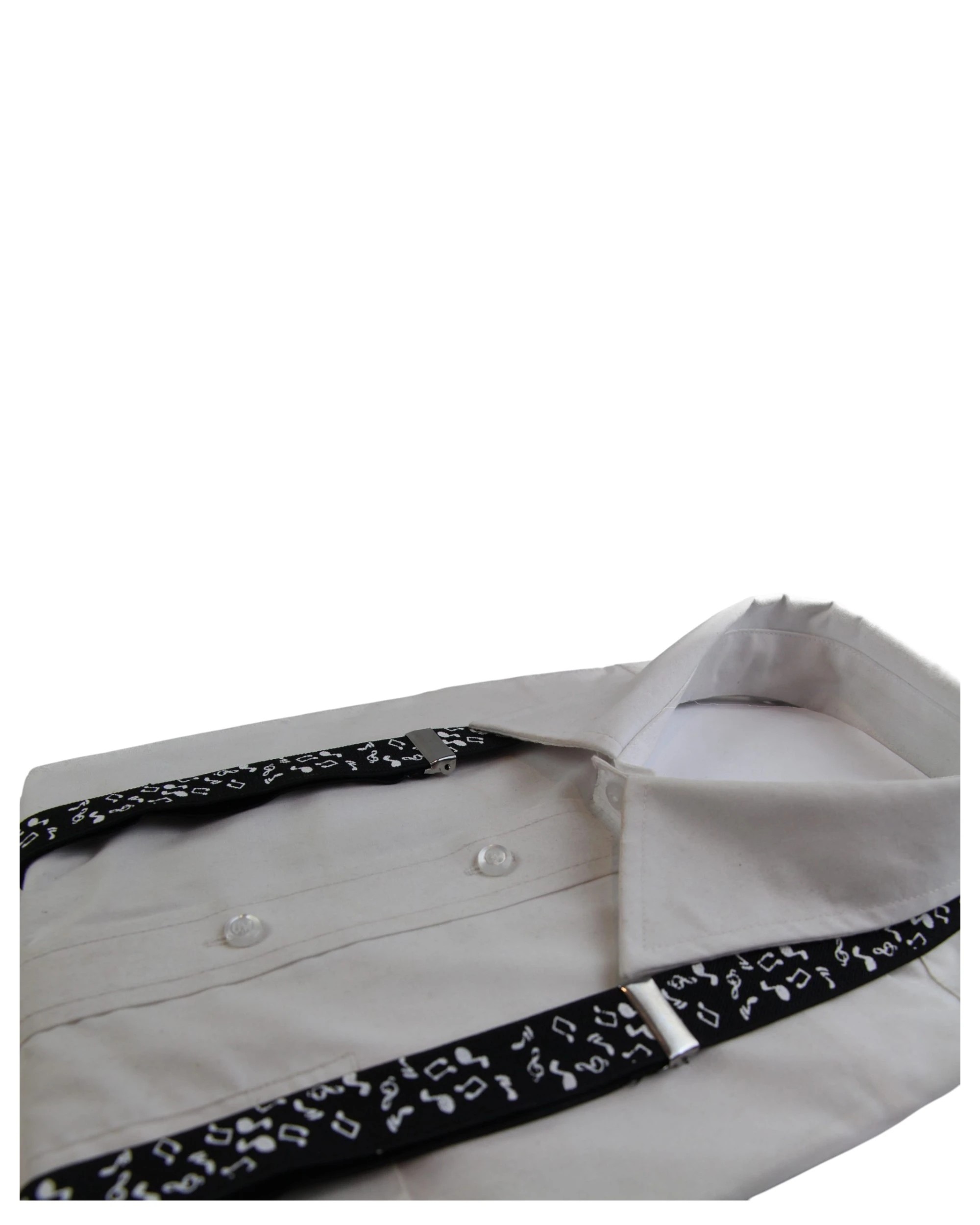 5 Zasel Mens Adjustable Black With White Music Notes Patterned Suspenders - Multi - Multi, 5 of 7