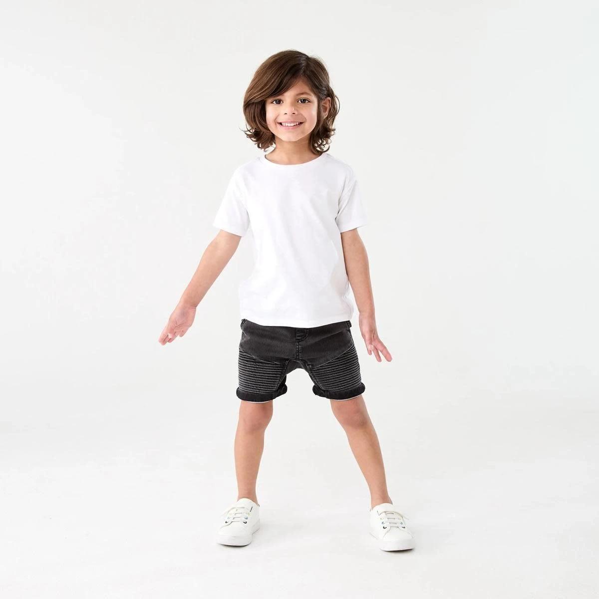 6 Moto Denim Shorts BLACK WASH, 6 of 7