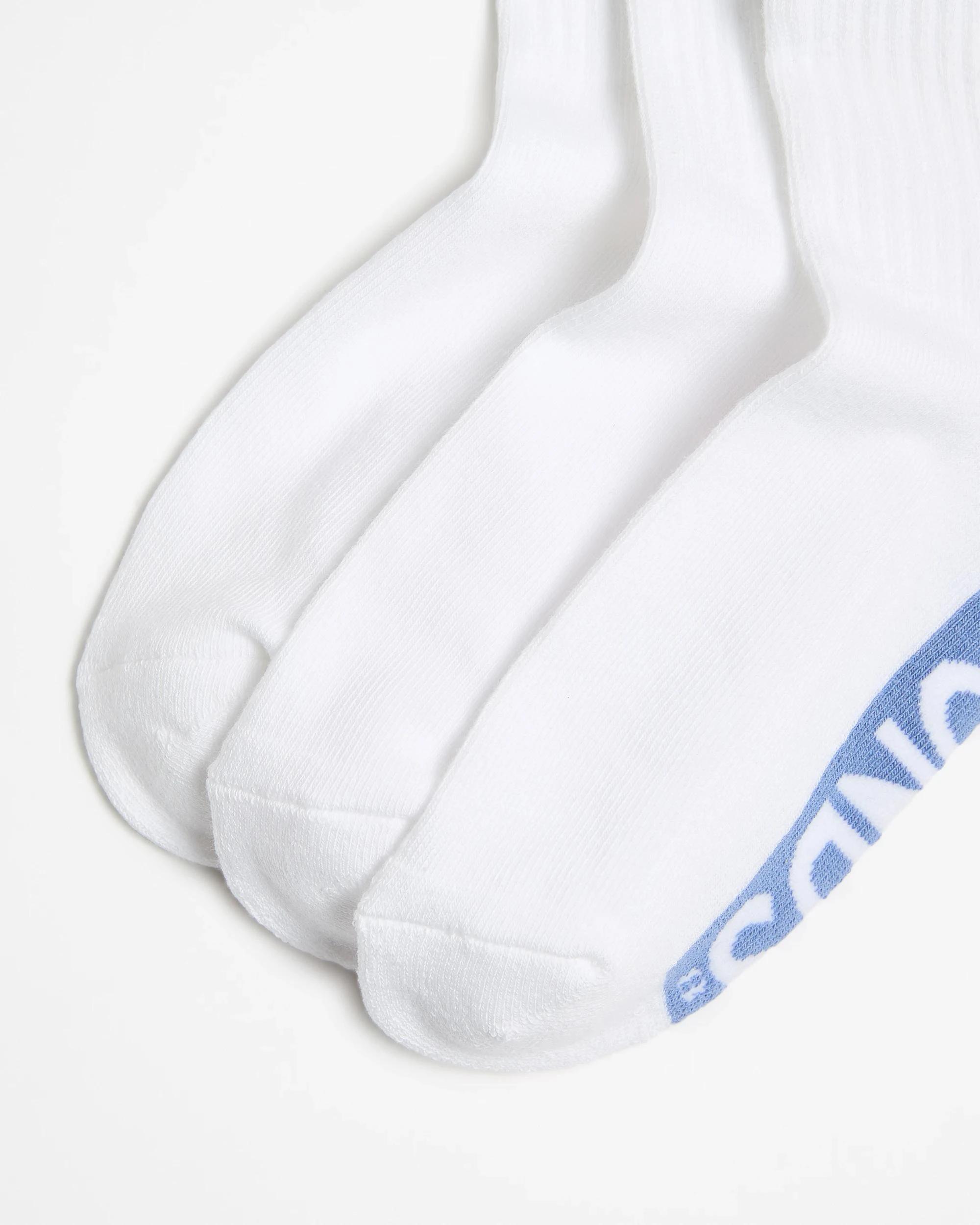 2 Cotton Blend Logo Cushioned Quarter Crew Socks 3 Pack - Bonds WHITE, 2 of 3