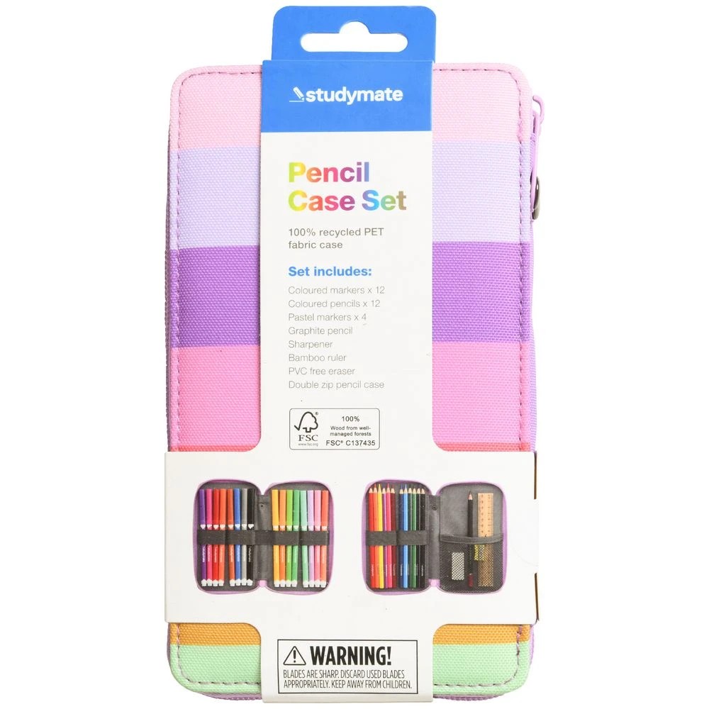 2 Studymate Pencil Case Set Rainbow 32 Piece, 2 of 10