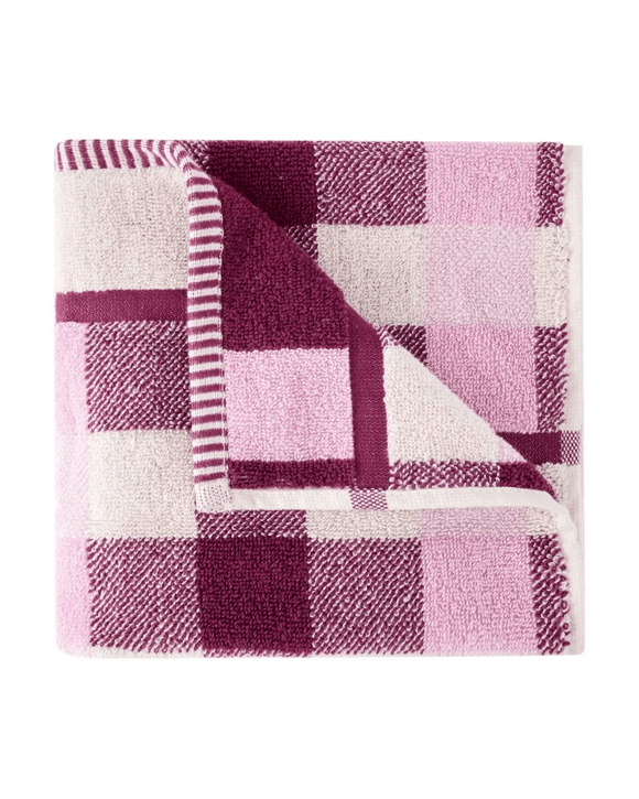 Cotton Check Hand Towel - Pink